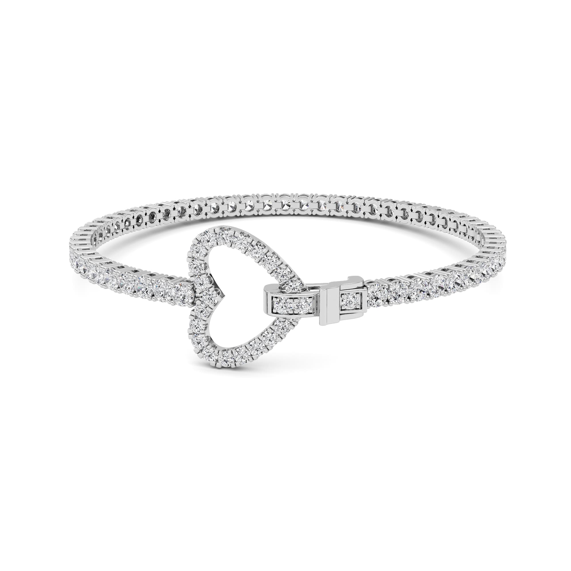 Round Lab Diamond Bracelet — 5 ct total weight in 14k white gold · product view 1