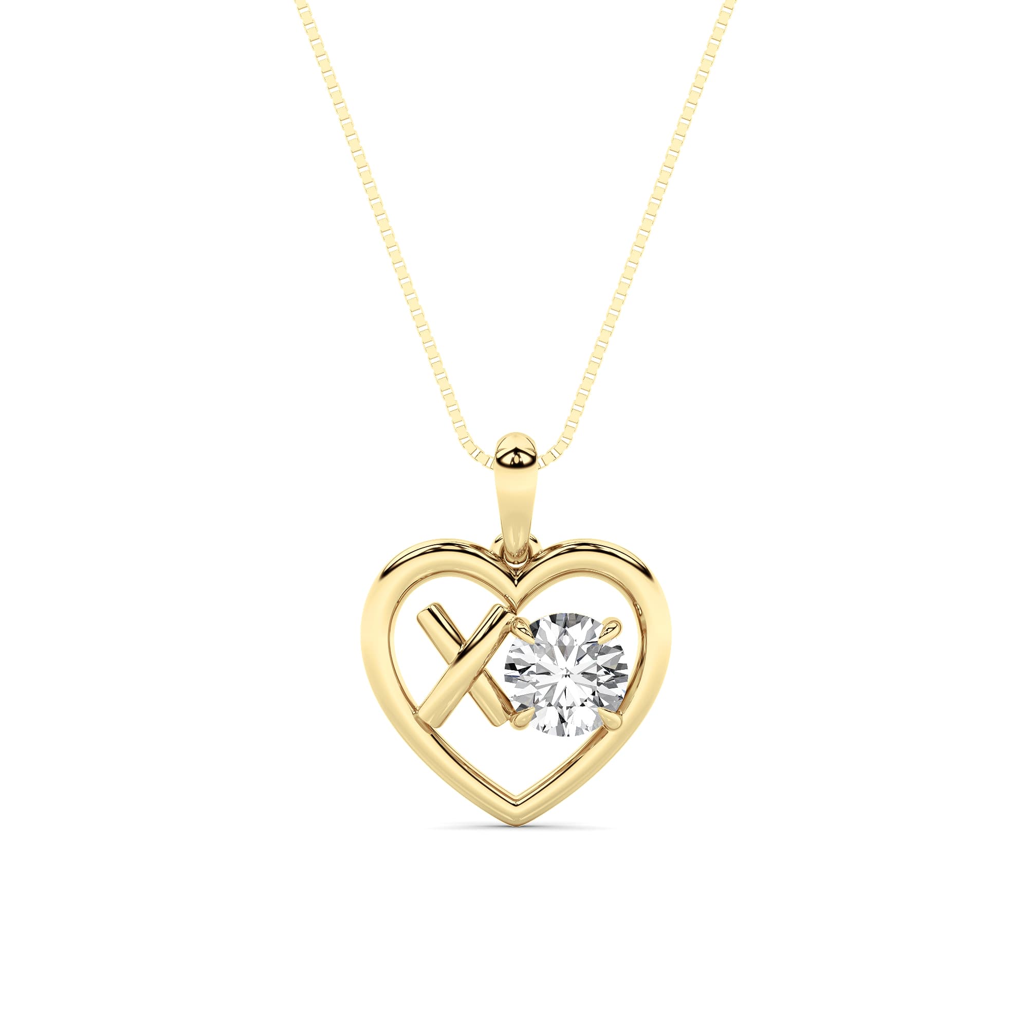 Lab Diamond Fine Necklace — 1 ct total weight in 14k yellow gold · product view 1