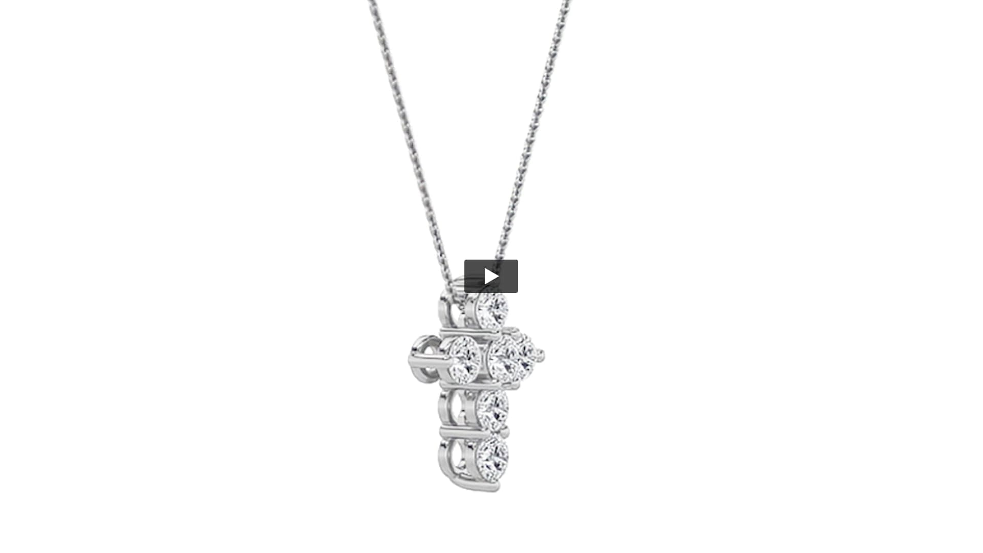 Round Lab Diamond Cross Pendant · Design 0100 product-video preview