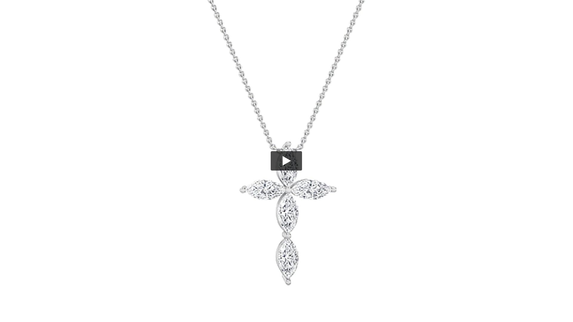Marquise Lab Diamond Cross Pendant · Design 0101 product-video preview