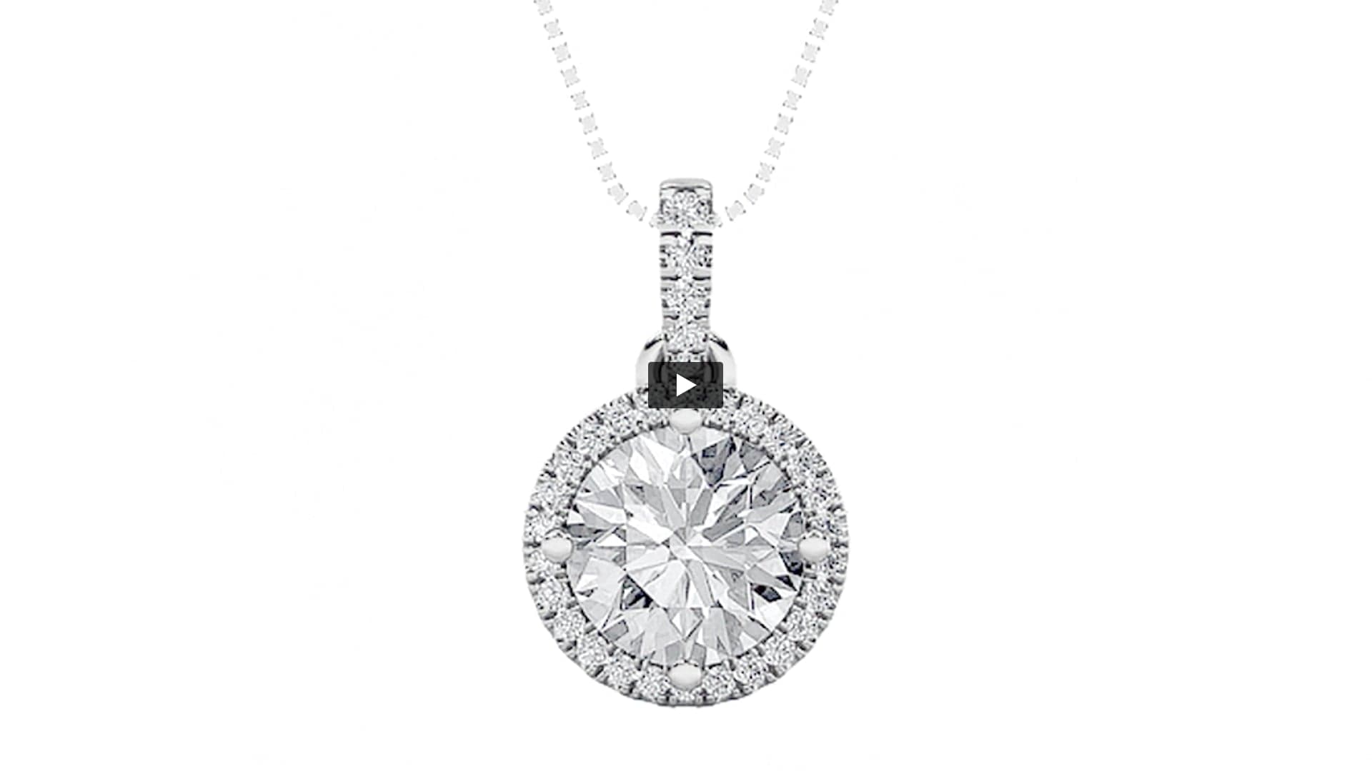 Round Lab Diamond Halo Pendant product-video preview