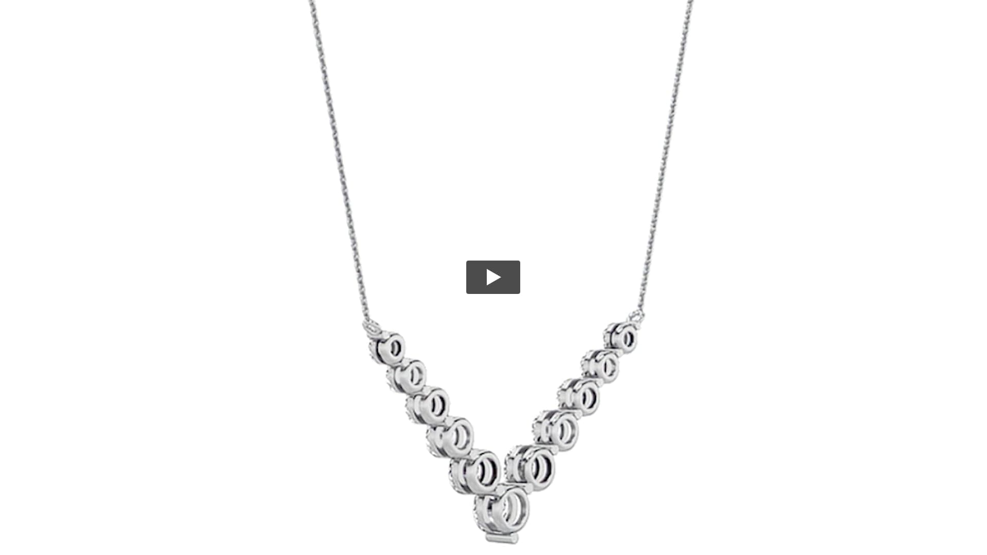 Round Lab Diamond Graduating V Necklace product-video preview