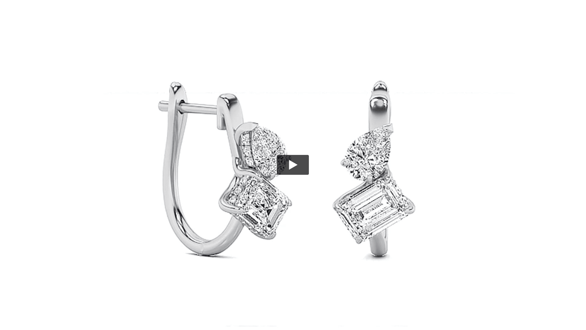 Emerald Lab Diamond Toiet Moi Huggie Earrings product-video preview