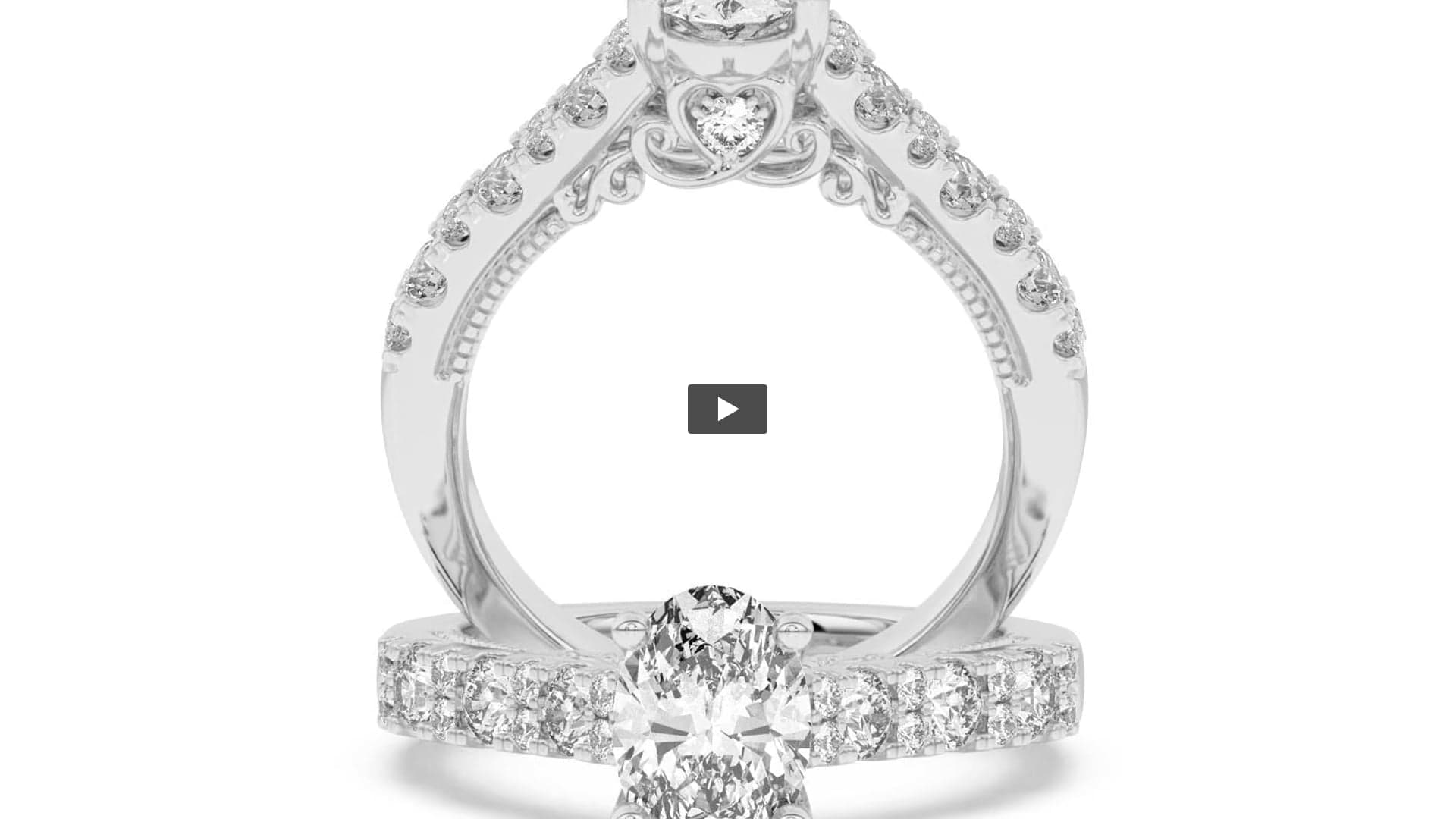 Oval Lab Diamond Accented Milgrain Engagement Ring product-video preview