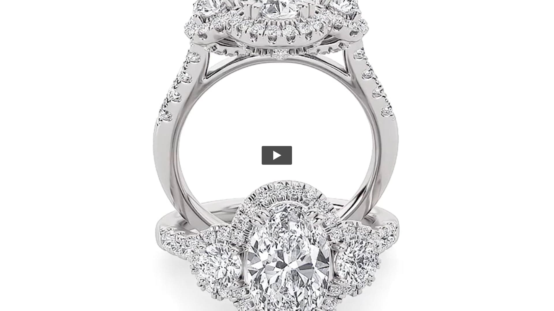 Oval Lab Diamond Three Stone Accented Ring product-video preview