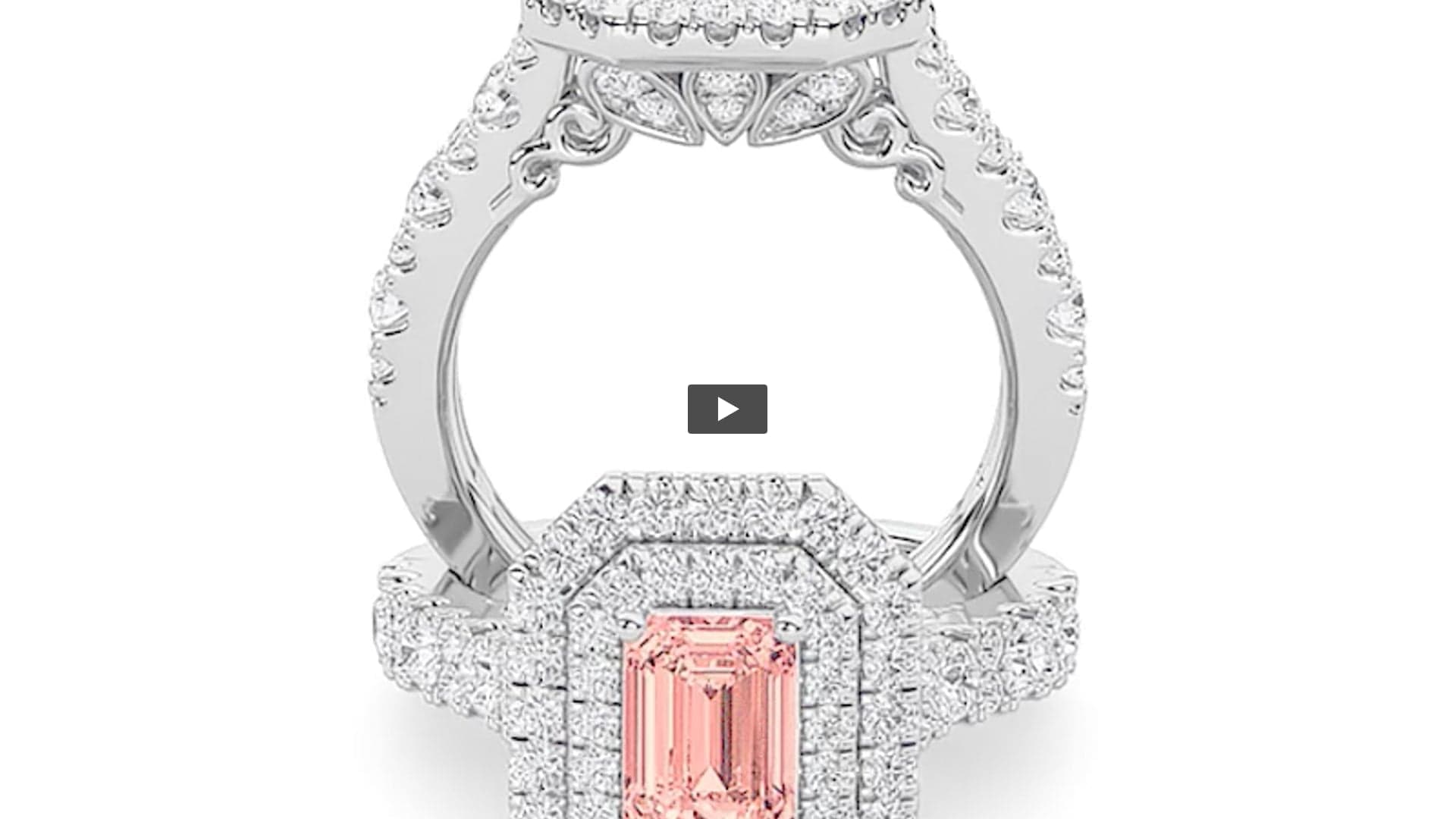Emerald Lab Diamond Double Halo Engagement Ring product-video preview