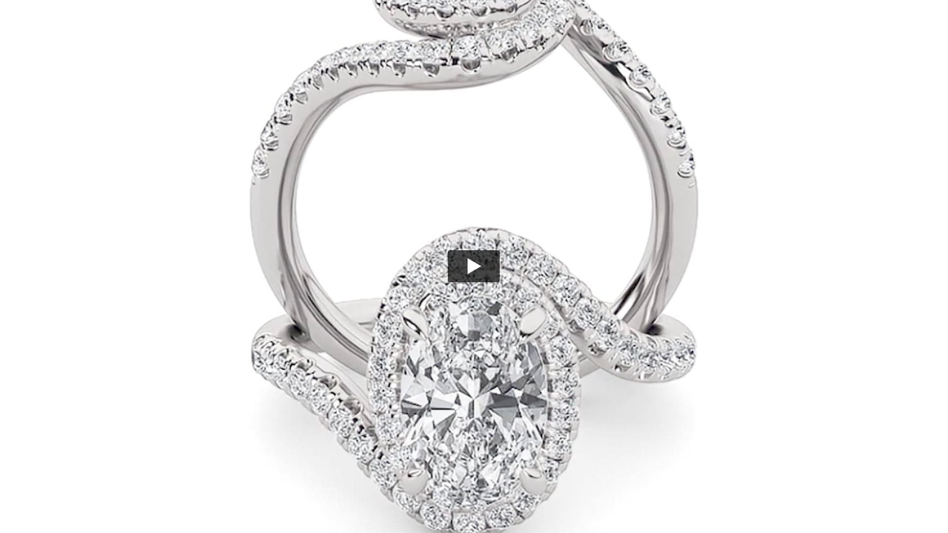 Oval Lab Diamond Swirl Accented Engagement Ring product-video preview