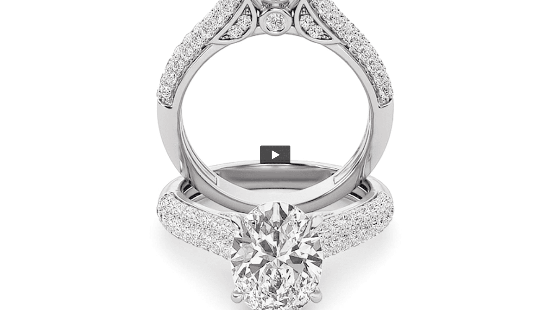 Oval Lab Diamond Hidden Halo Accented Engagement Ring product-video preview