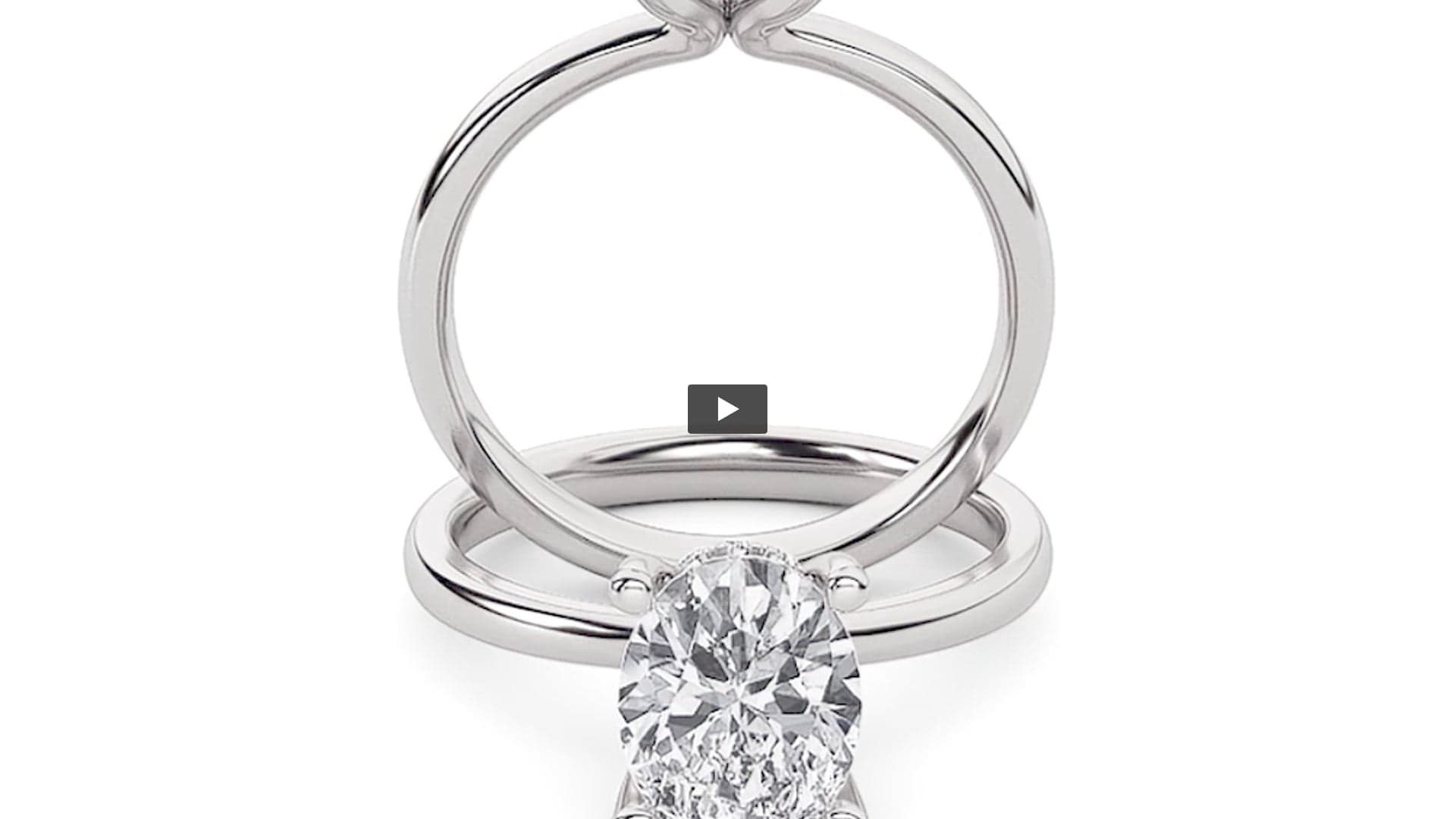 Oval Lab Diamond HiddenHalo Petite Shank Ring product-video preview