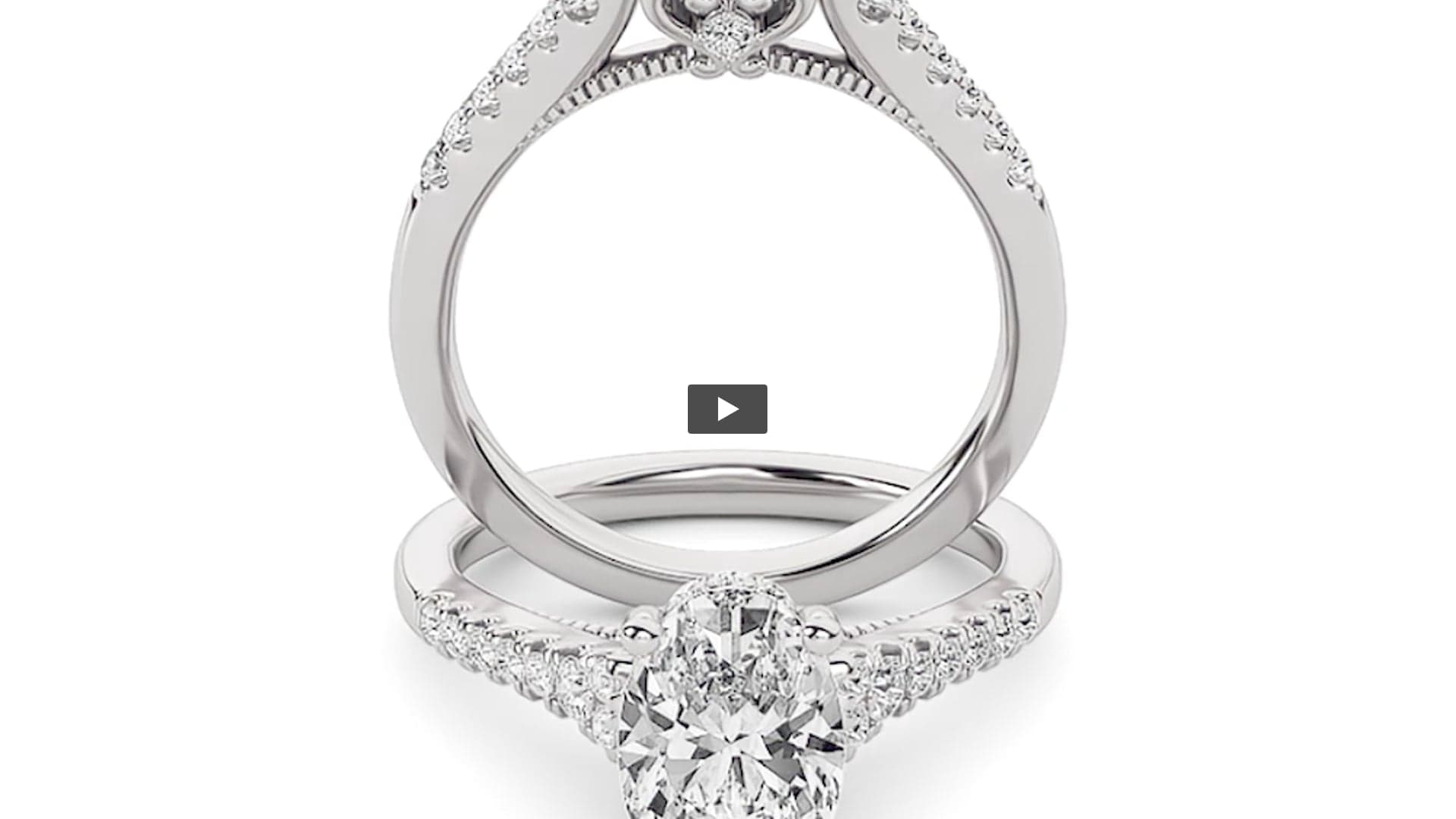 Oval Lab Diamond Accented Engagement Ring · Design 0862 product-video preview