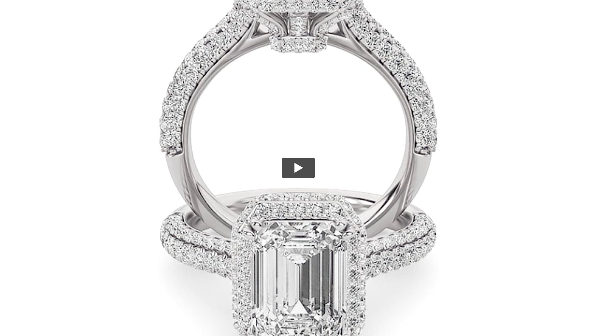 Emerald Lab Diamond Halo Accented Engagement Ring · Design 0890 product-video preview