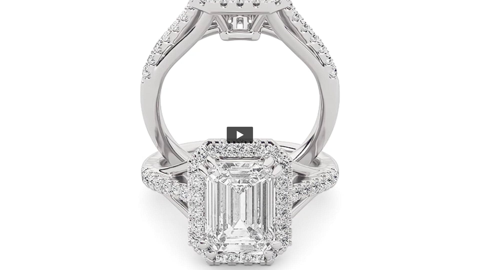 Emerald Lab Diamond Halo Accented Engagement Ring · Design 0918 product-video preview