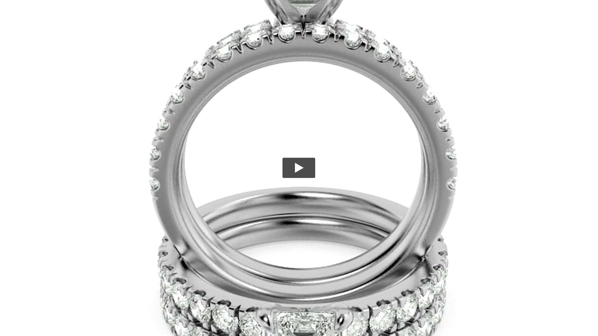 Emerald Lab Diamond Classic Accented Set With Band & Engagement Ring product-video preview