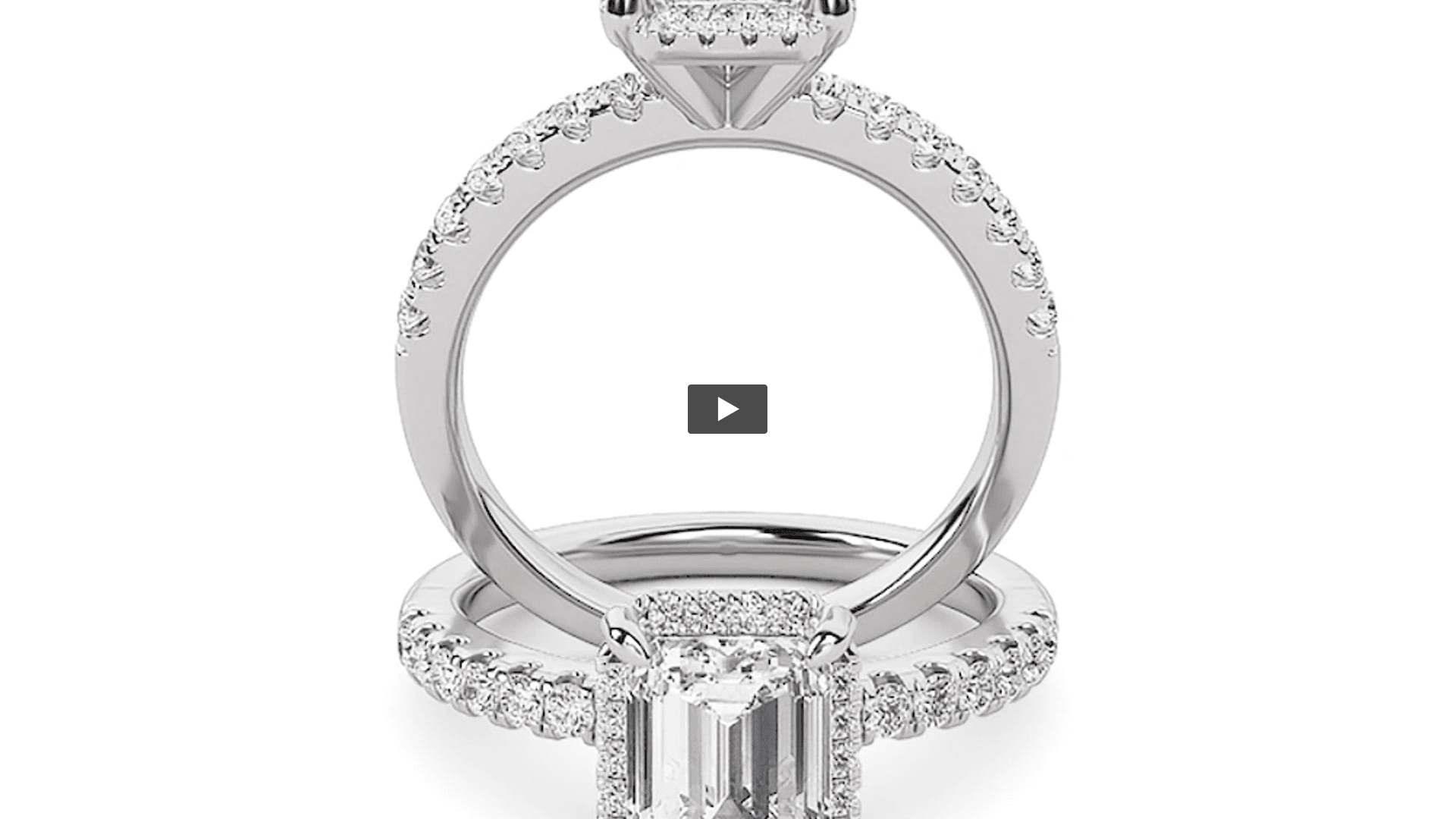 Emerald Lab Diamond Halo Accented Engagement Ring · Design 0957 product-video preview