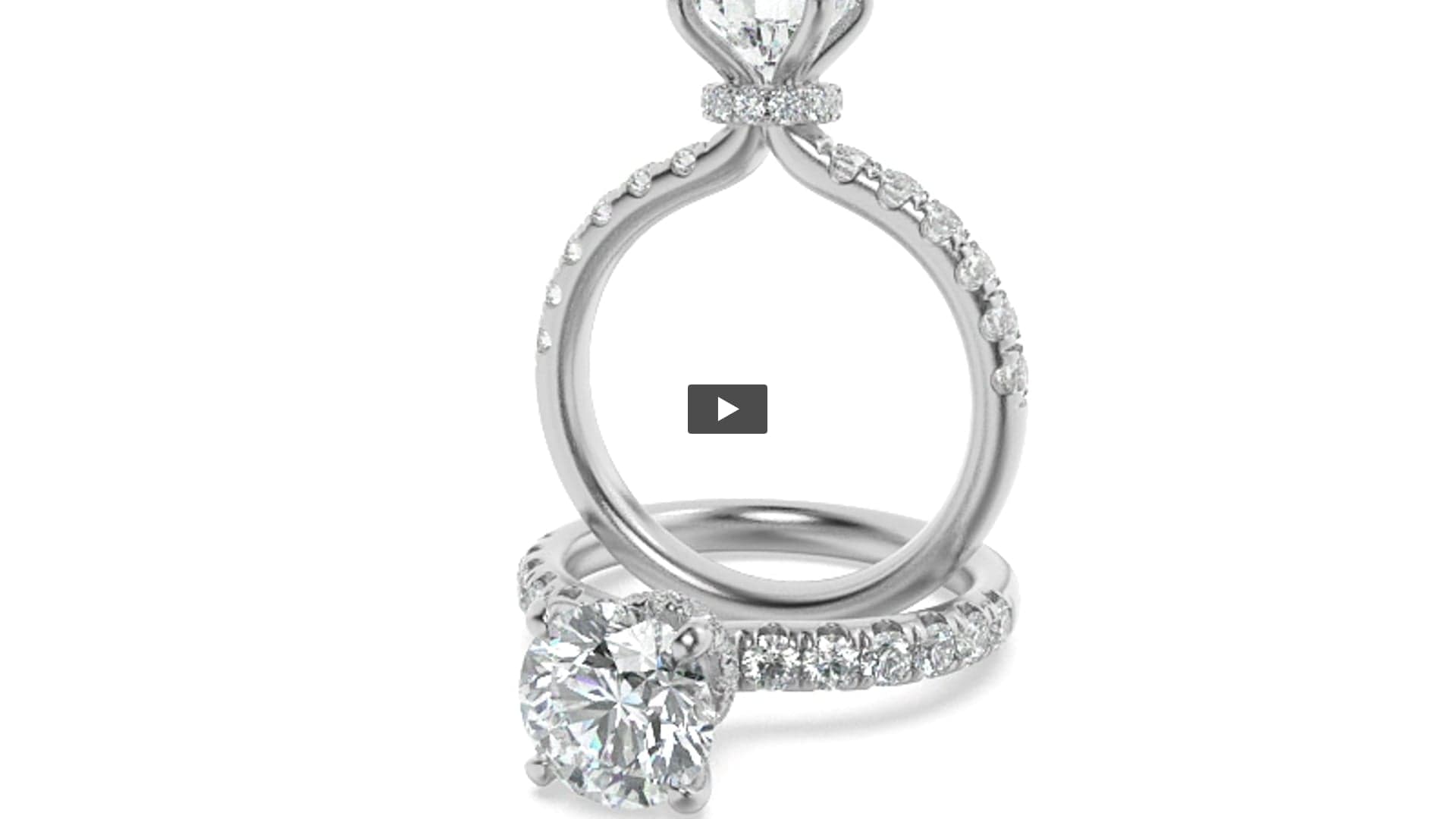 Round Lab Diamond Hidden Halo Accented Ring product-video preview