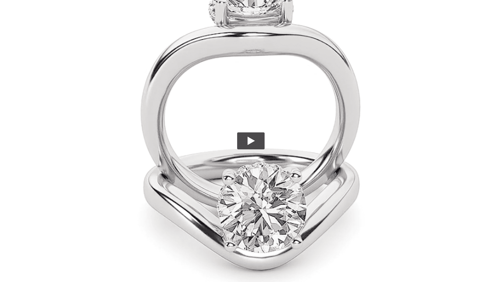 Round Lab Diamond Accented Solitaire Fancy Engagement Ring product-video preview