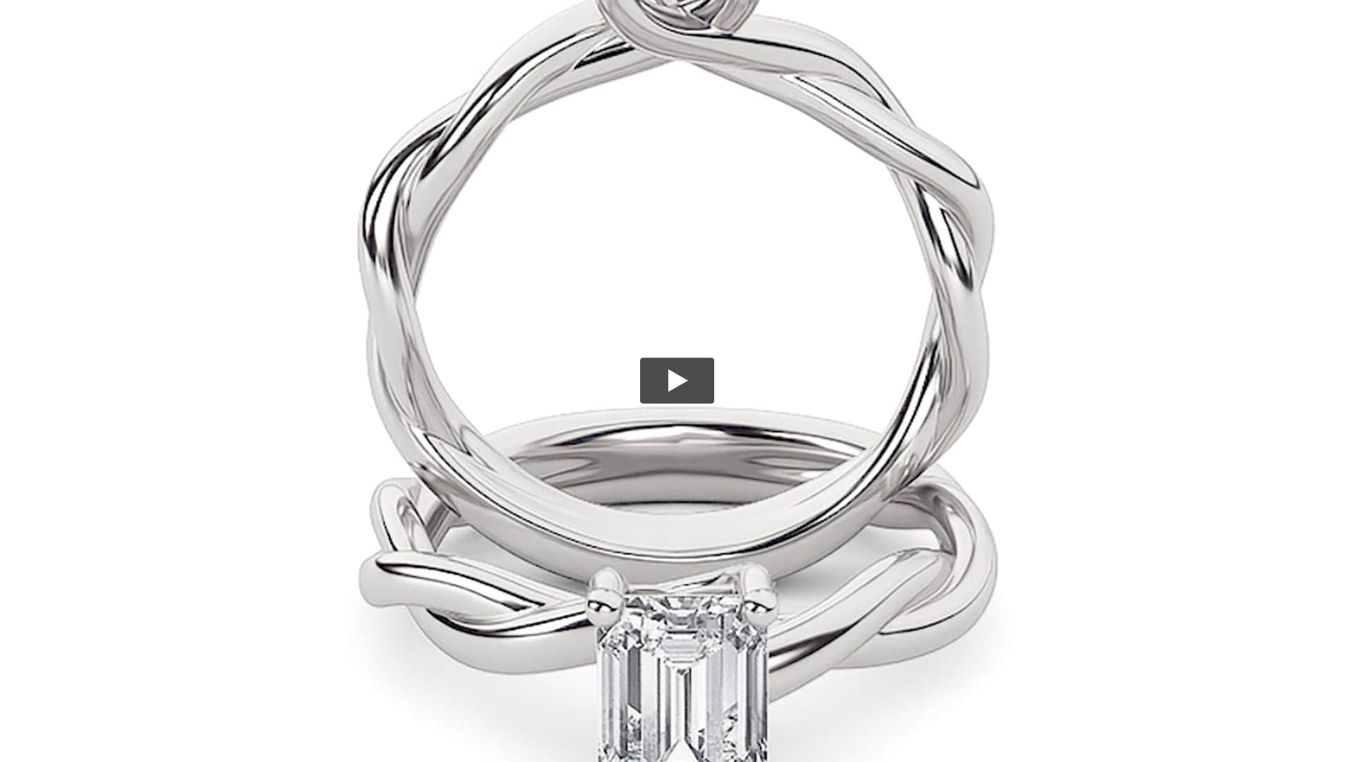 Emerald Lab Diamond Twisted Shank Solitaire Engagement Ring product-video preview