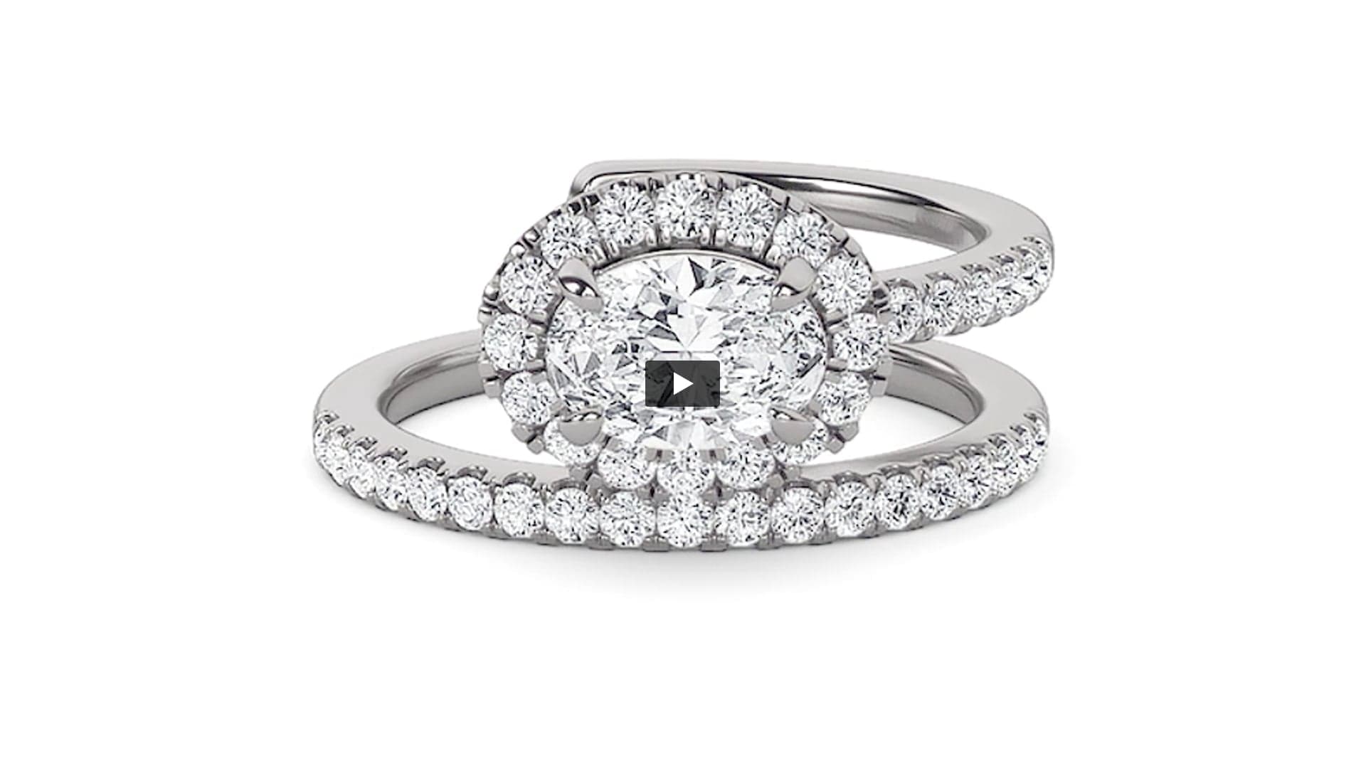 Oval Lab Diamond Halo Accented Fashion Ring product-video preview