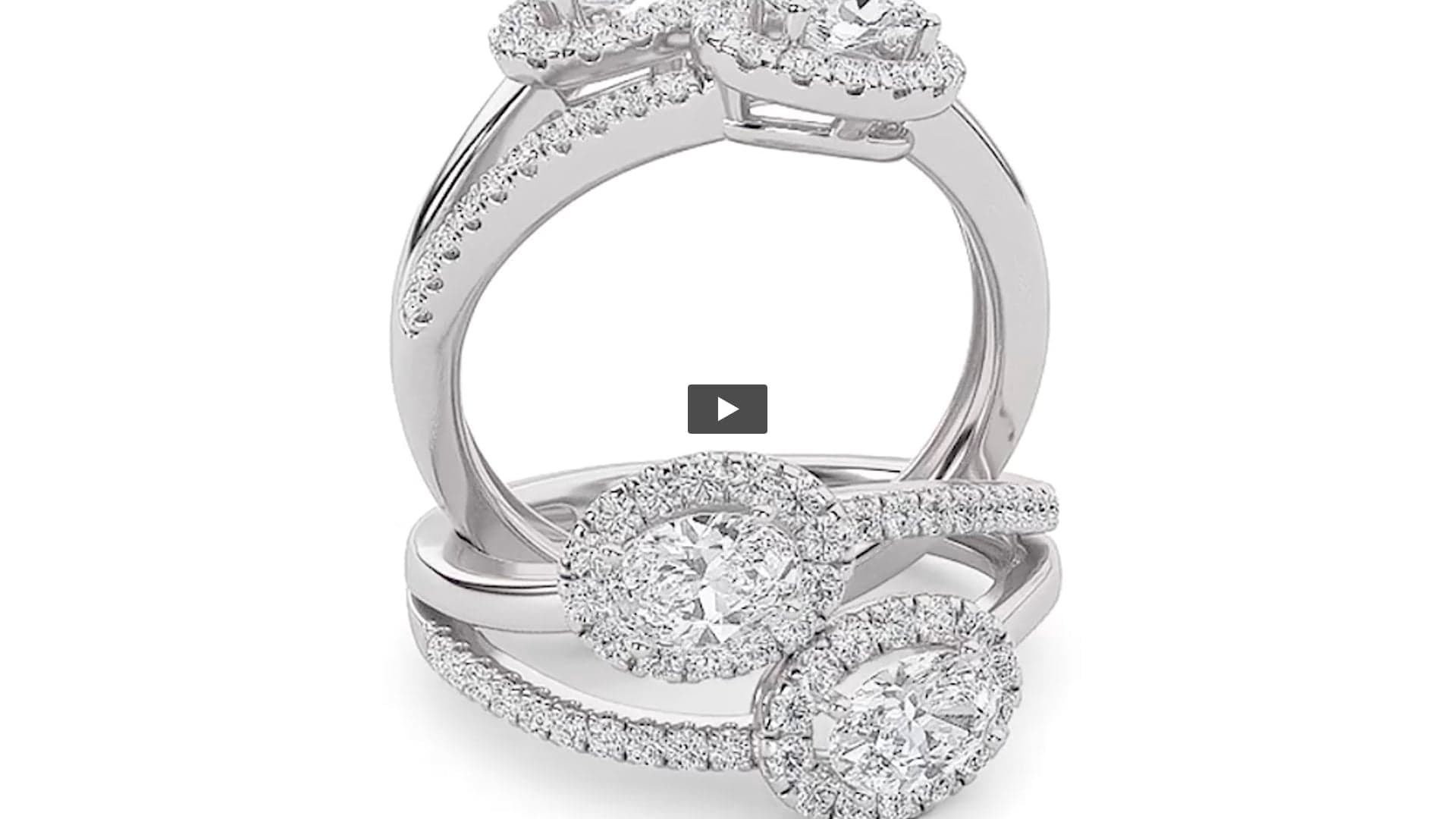 Oval Lab Diamond Accented Toi et Moi Fashion Ring product-video preview