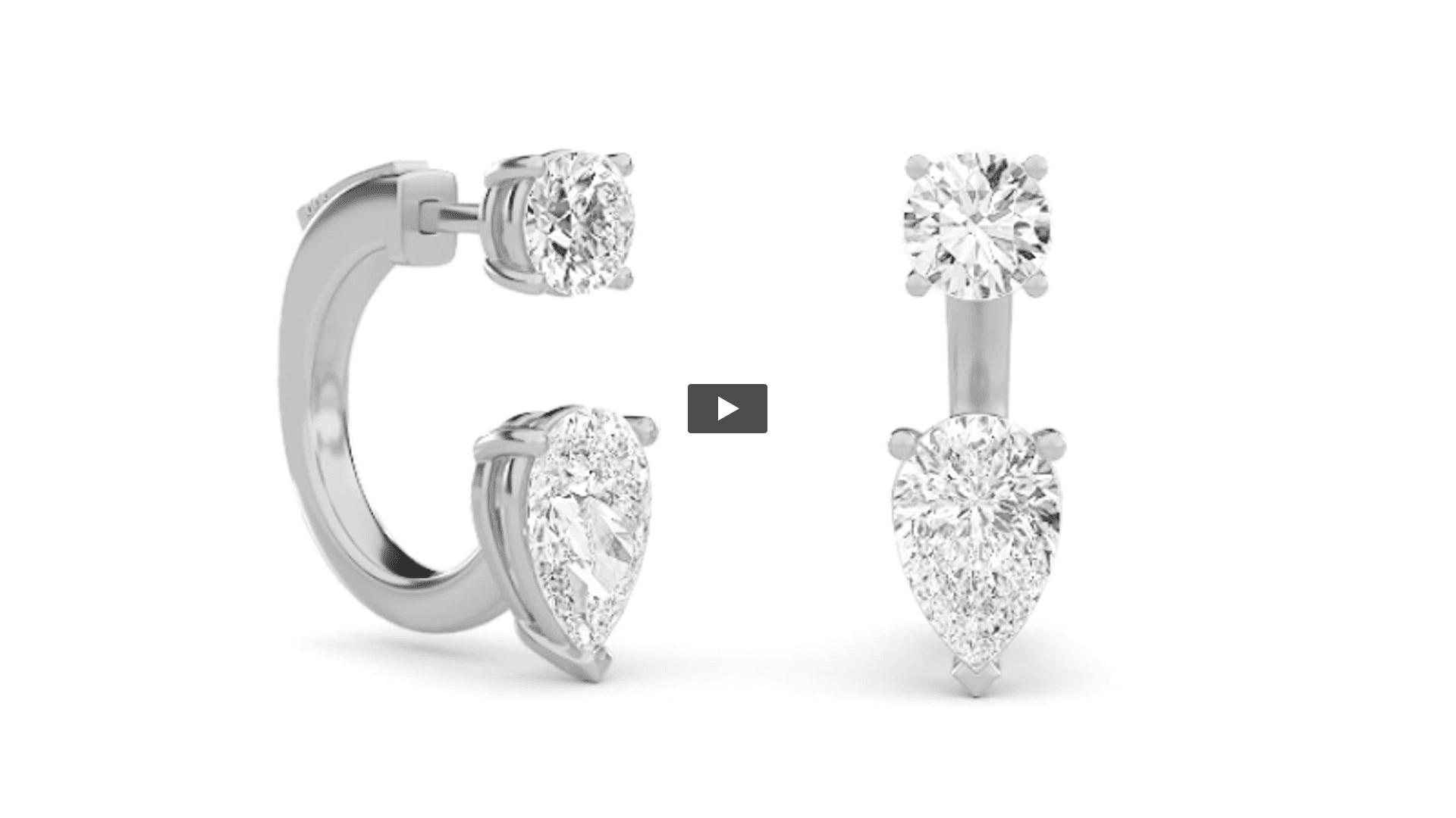 Pear Lab Diamond StudEarrings with J Hoop Earrings product-video preview