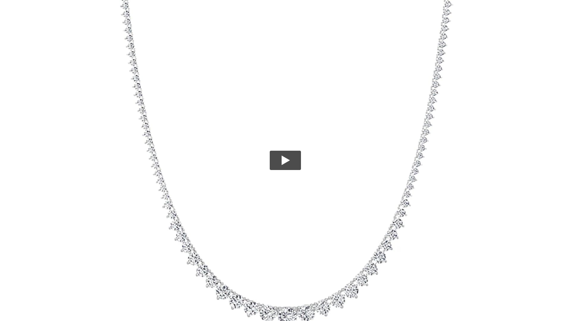 Round Lab Diamond Three Prong Graduating Necklace product-video preview