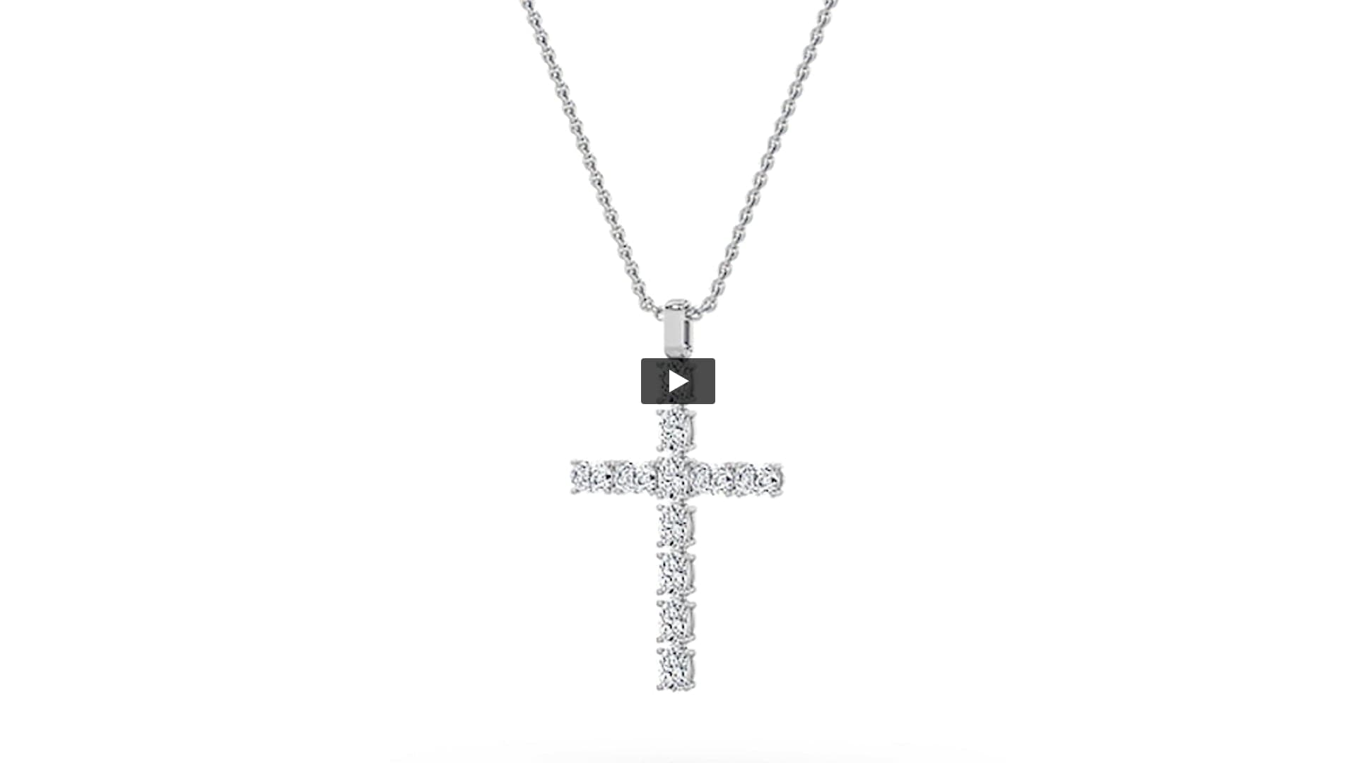 Oval Lab Diamond Cross Pendant · Design 1251 product-video preview