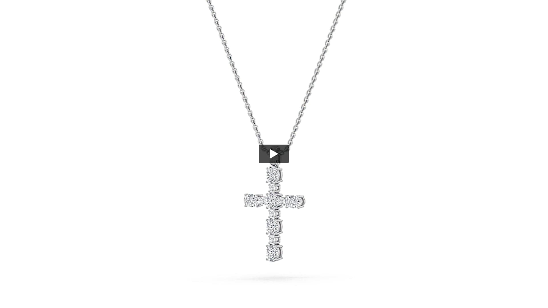 Oval Lab Diamond Cross Pendant · Design 1254 product-video preview