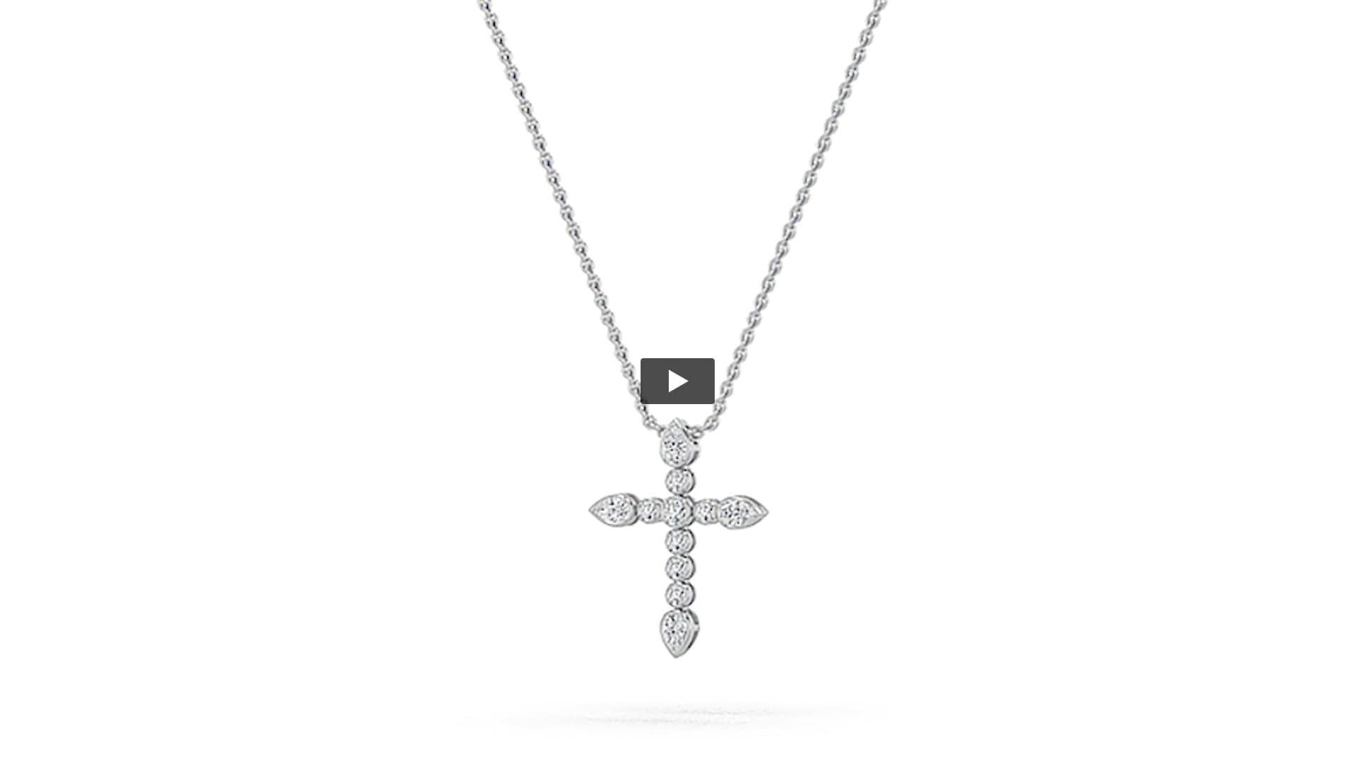 Pear Lab Diamond Cross Pendant · Design 1255 product-video preview