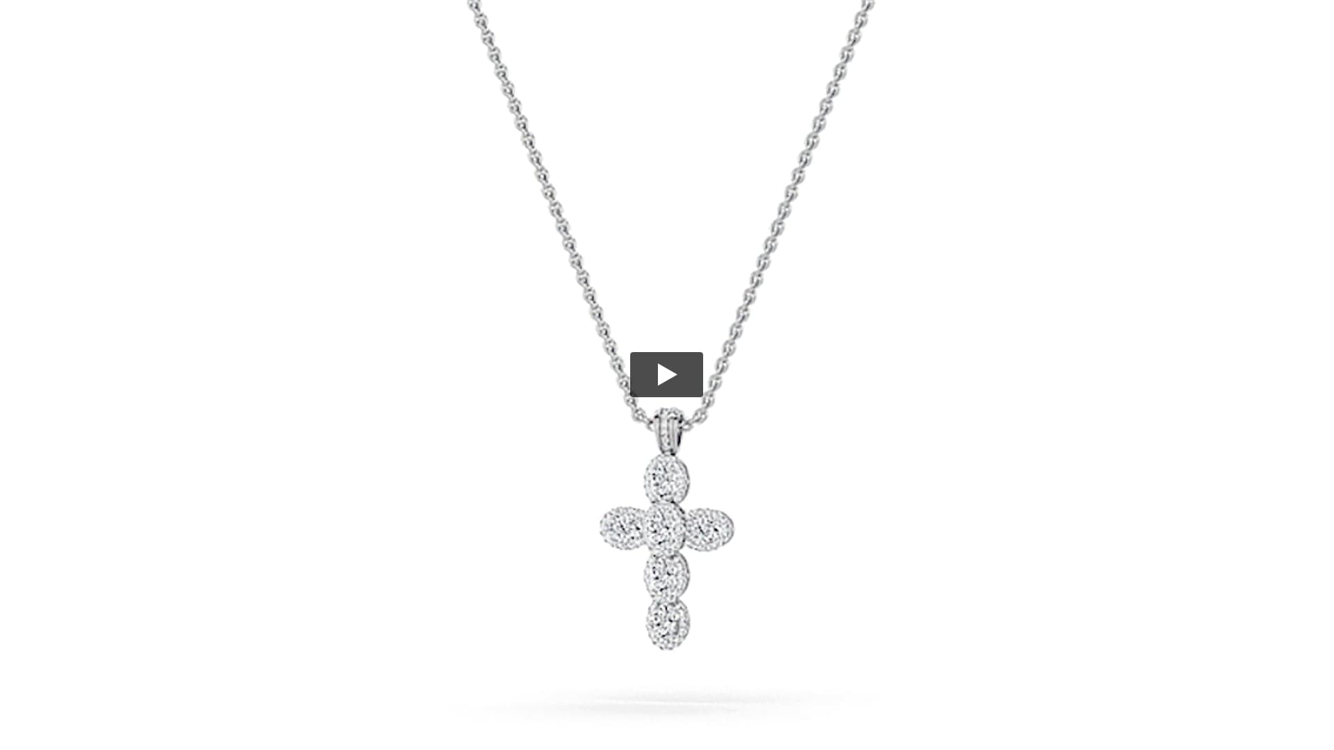 Oval Lab Diamond Cross Pendant · Design 1256 product-video preview