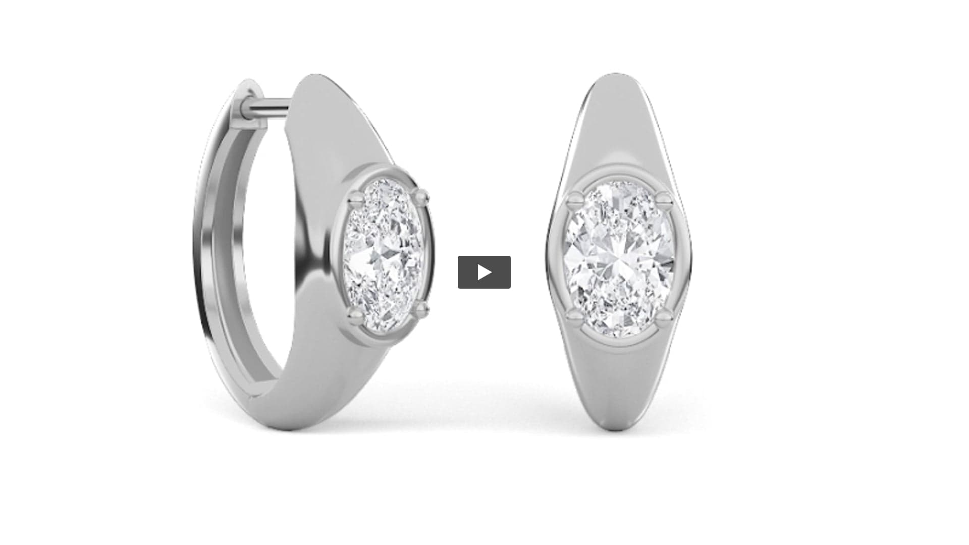 Oval Lab Diamond Solitaire Huggie Earrings product-video preview