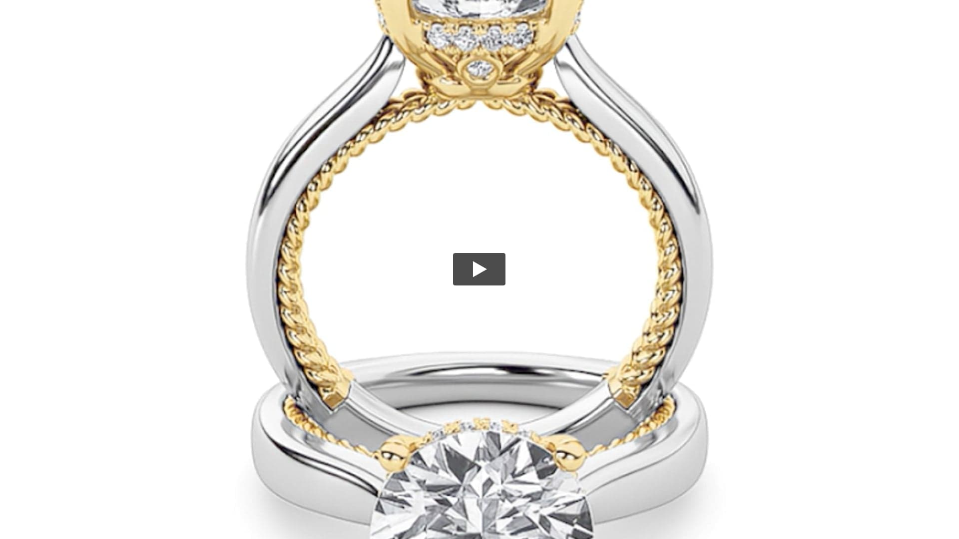 Round Lab Diamond Hidden Halo Two-Tone Engagement Ring product-video preview
