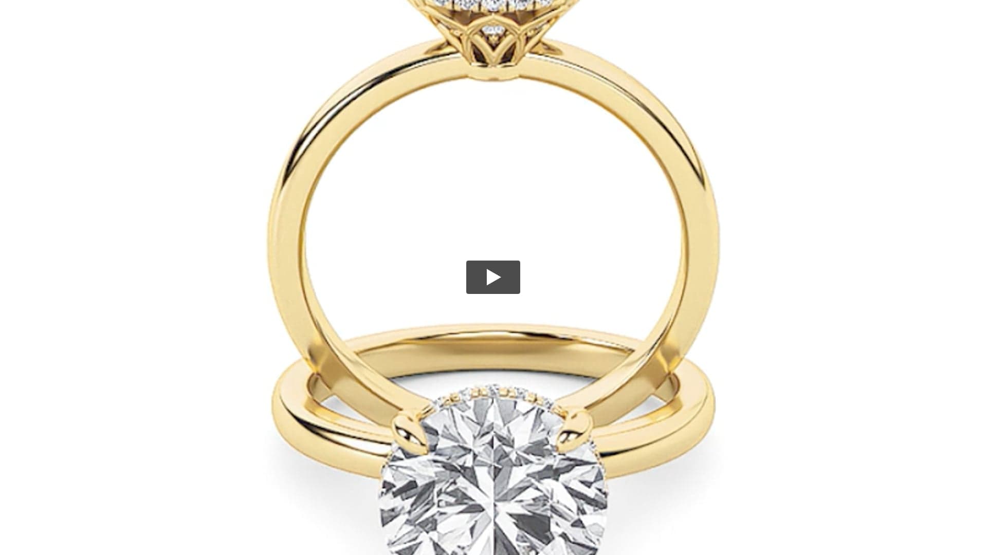 Round Lab Diamond Classic Hidden Halo Solitaire Engagement Ring product-video preview