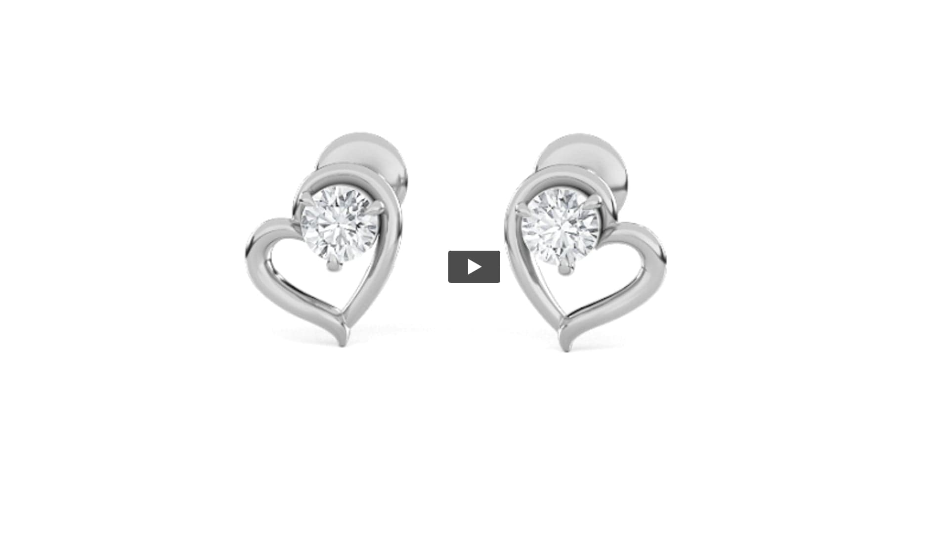 Round Lab Diamond Heart Stud Earrings product-video preview