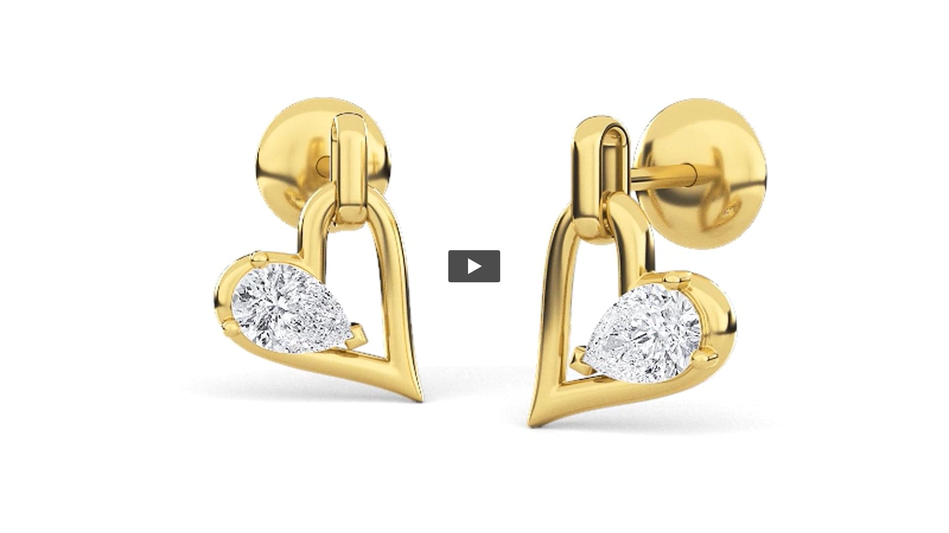 Pear Lab Diamond Heart Dangle Earrings product-video preview