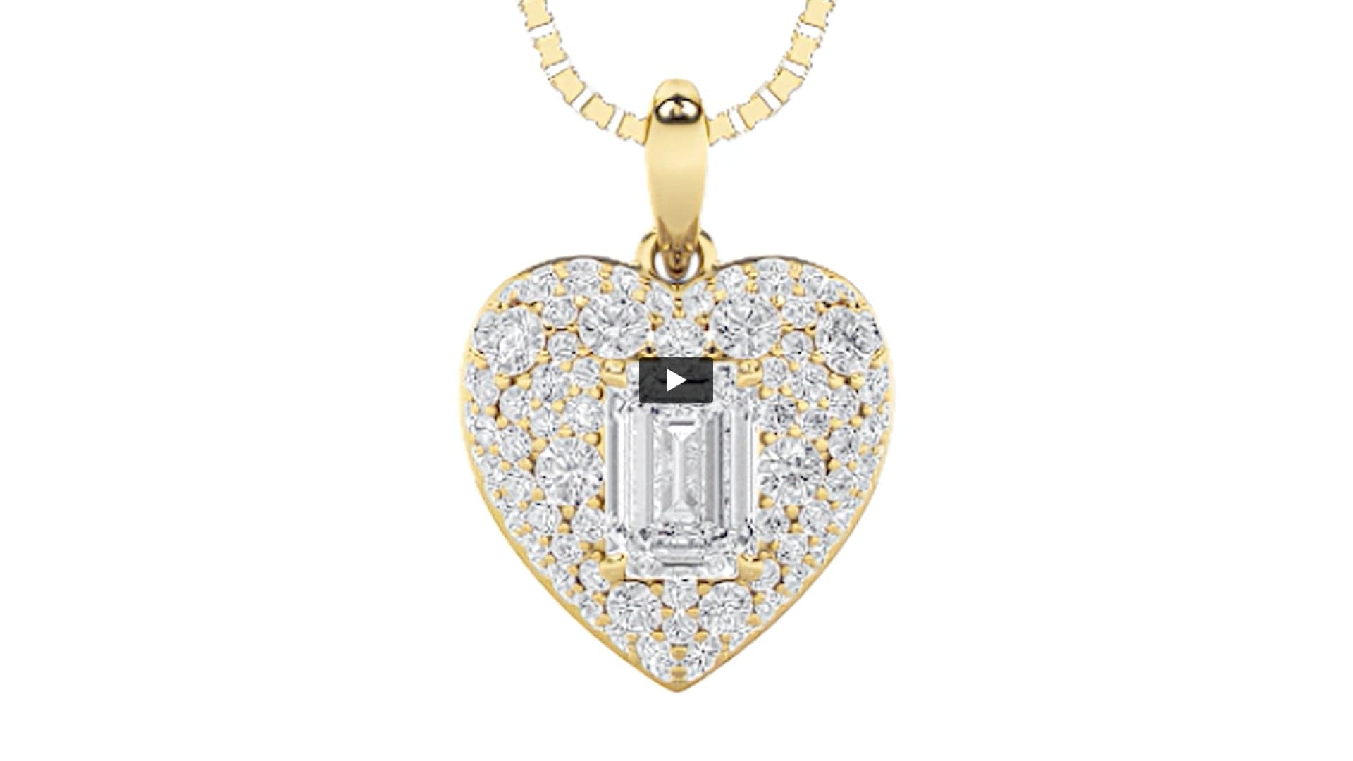 Emerald Lab Diamond Pave Accented Heart Pendant product-video preview