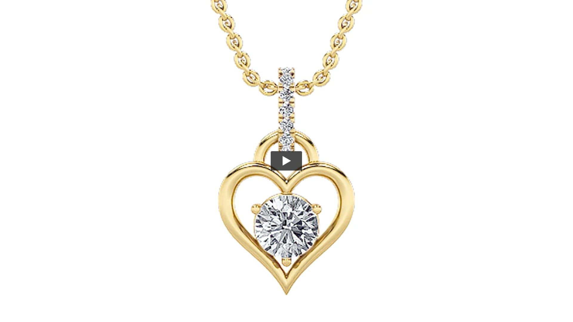 Round Lab Diamond Heart Pendant · Design 1312 product-video preview