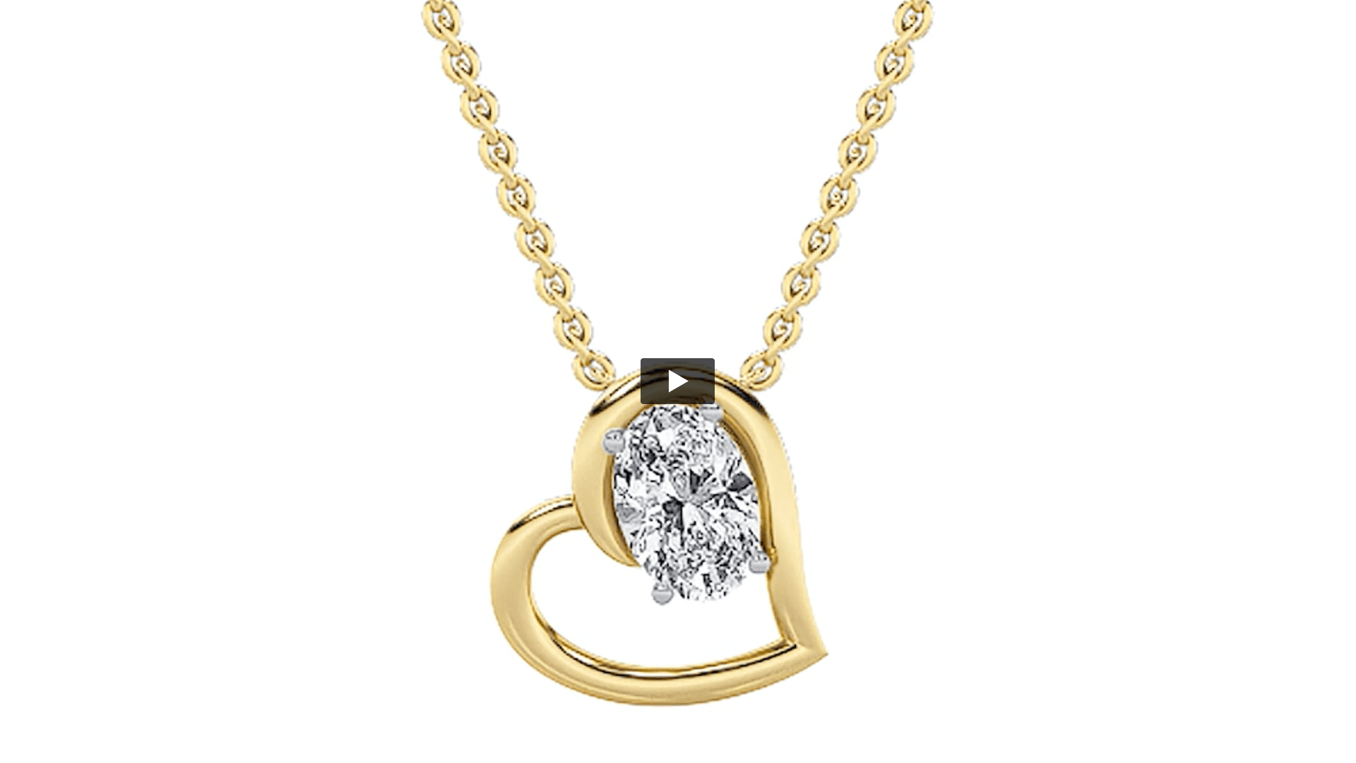 Oval Lab Diamond Heart Pendant · Design 1316 product-video preview