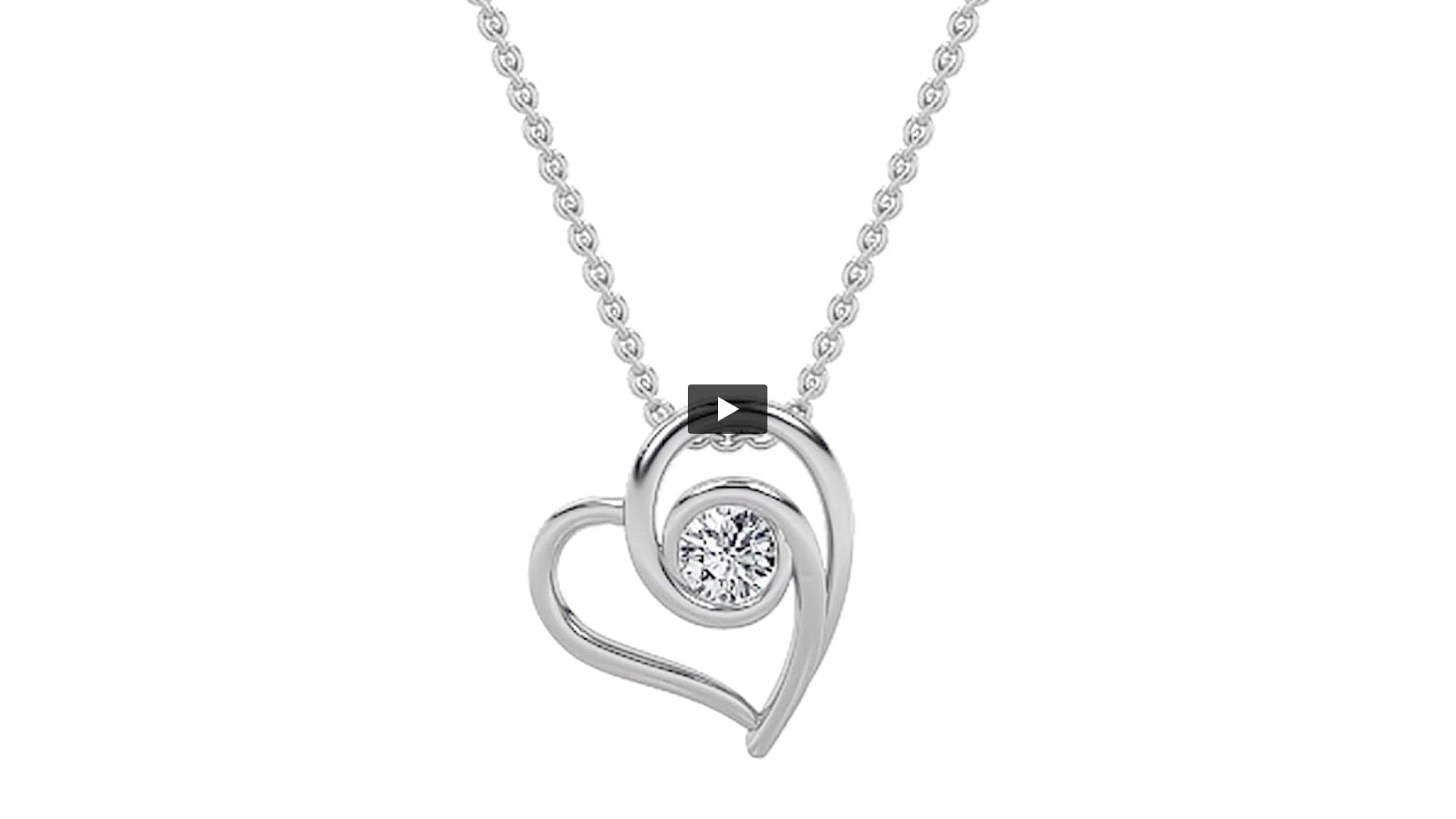 Round Lab Diamond HeartShaped Pendant · Design 1344 product-video preview