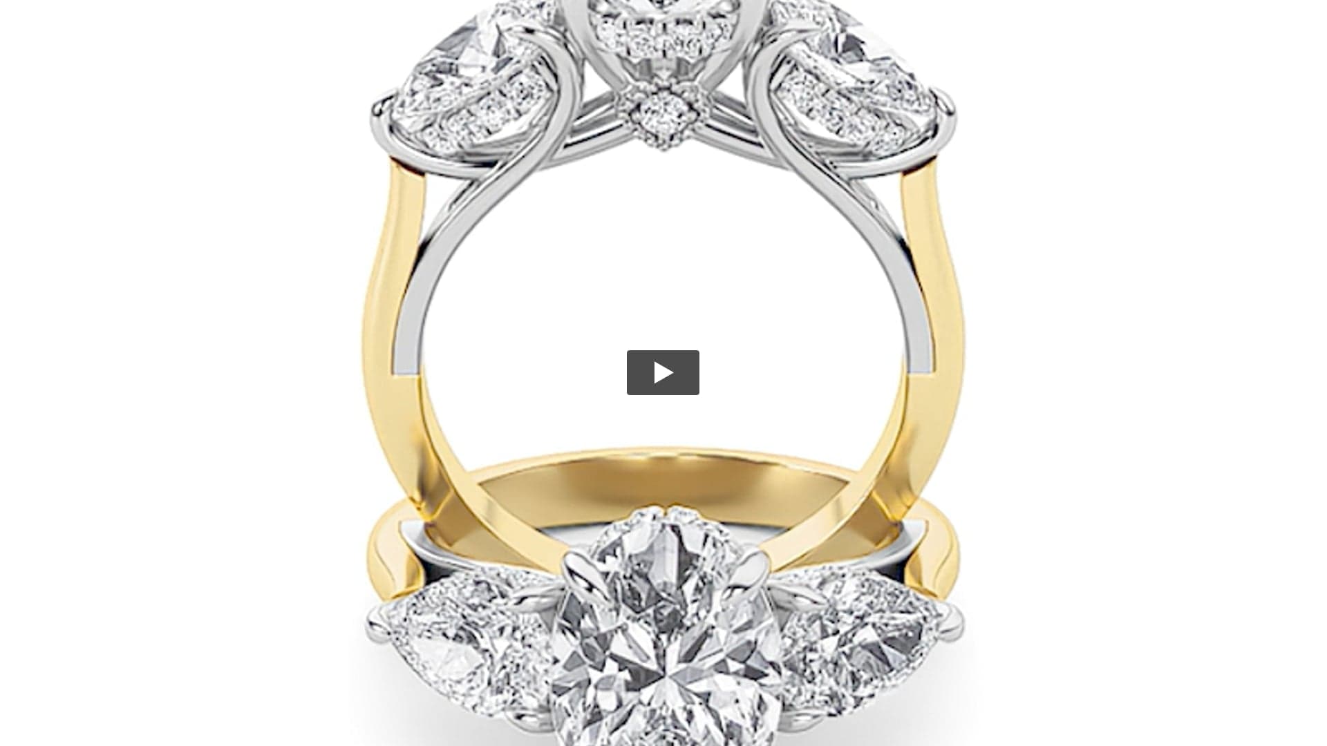 Oval Lab Diamond Accented Three Stone Ring · Design 1353 product-video preview