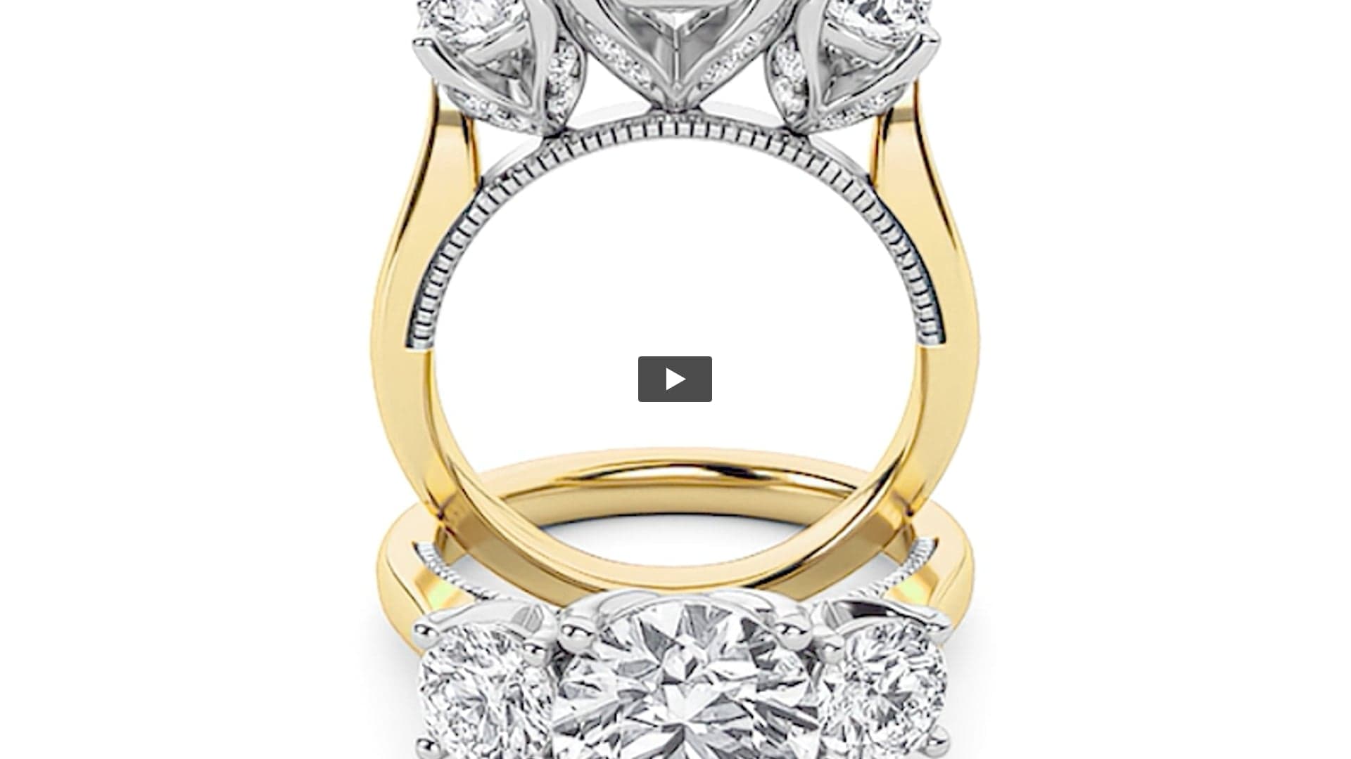 Round Lab Diamond Accented Three Stone Ring · Design 1354 product-video preview