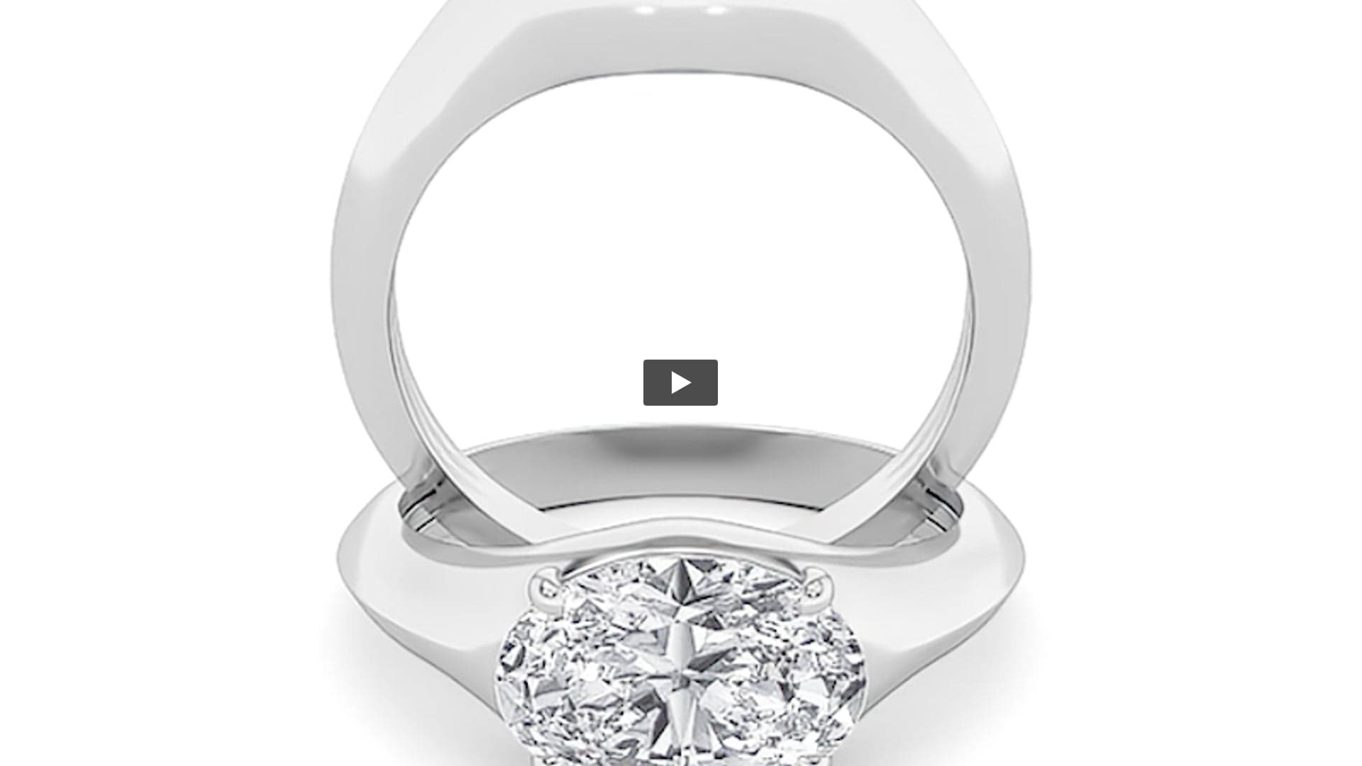 Oval Lab Diamond East–West Solitaire Ring · Design 1373 product-video preview