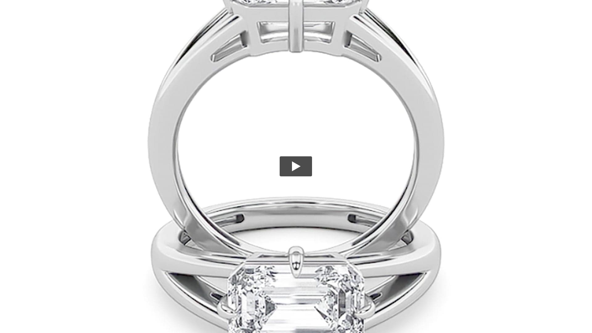 Emerald Lab Diamond East–West Solitaire Ring · Design 1374 product-video preview