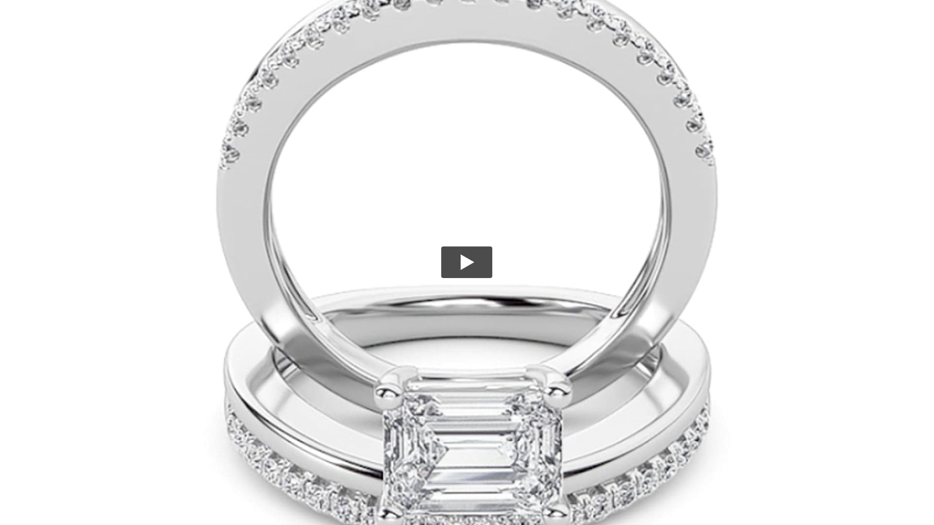 Emerald Lab Diamond East–West Accented Solitaire Ring · Design 1378 product-video preview