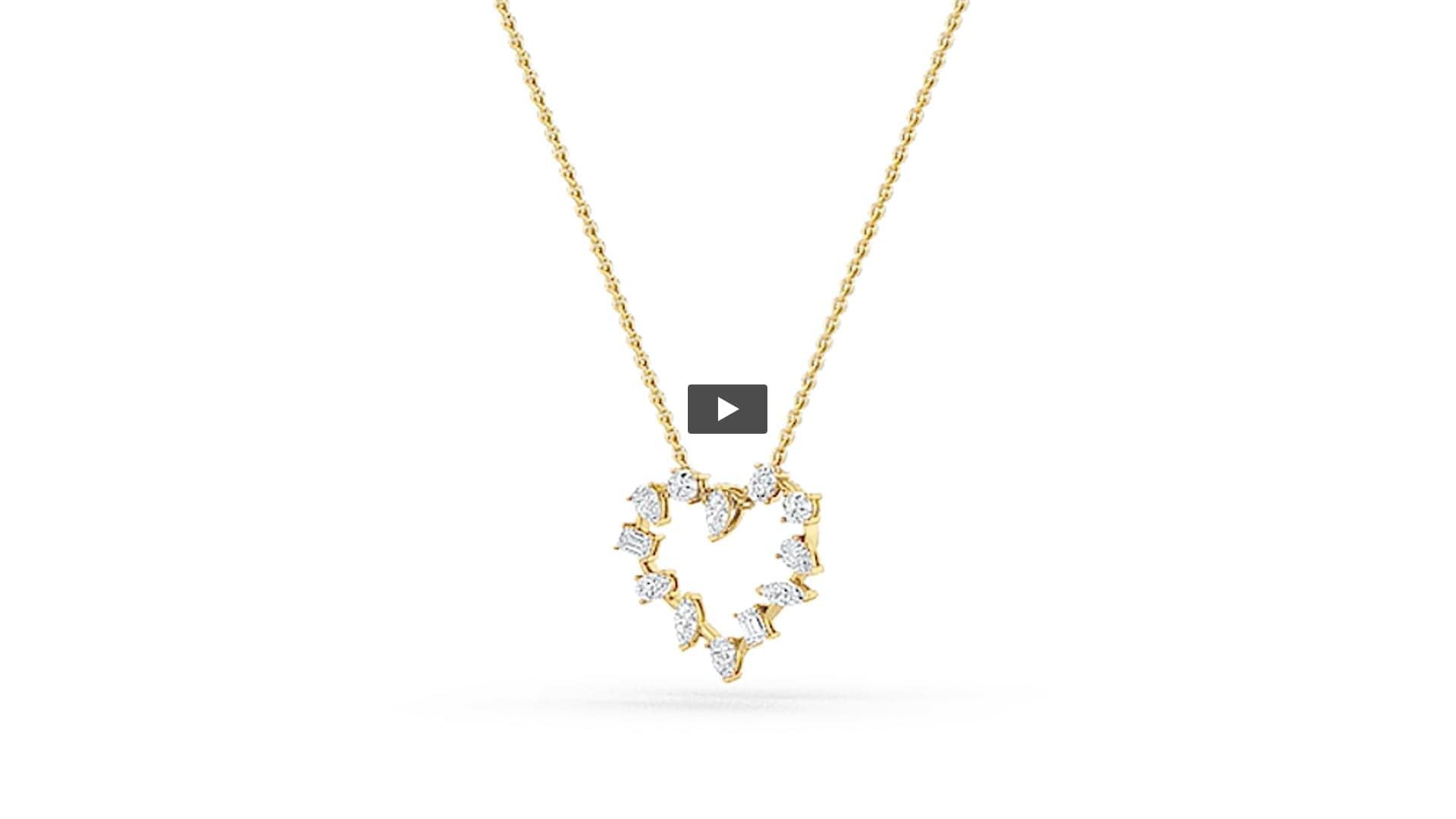 Emerald Lab Diamond Heart Pendant product-video preview