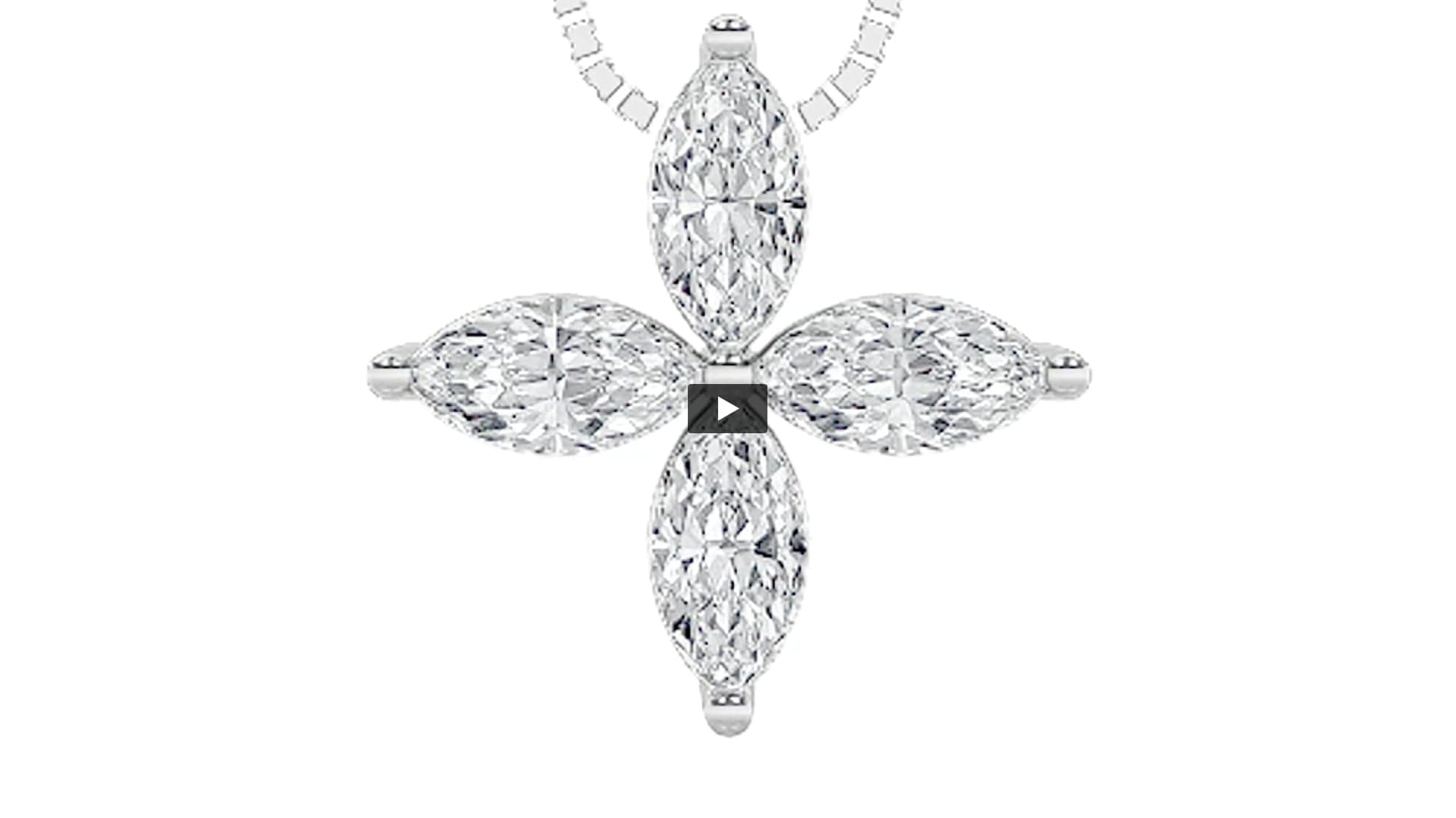 Marquise Lab Diamond Flower Fashion Pendant product-video preview