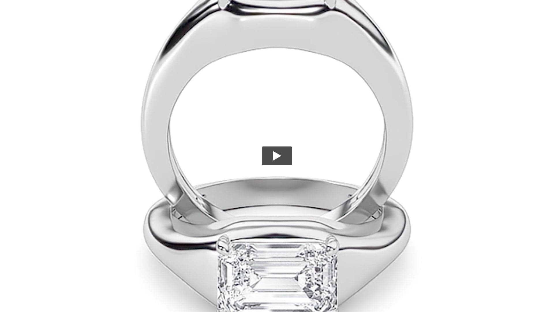 Emerald Lab Diamond East–West Solitaire Ring · Design 1392 product-video preview