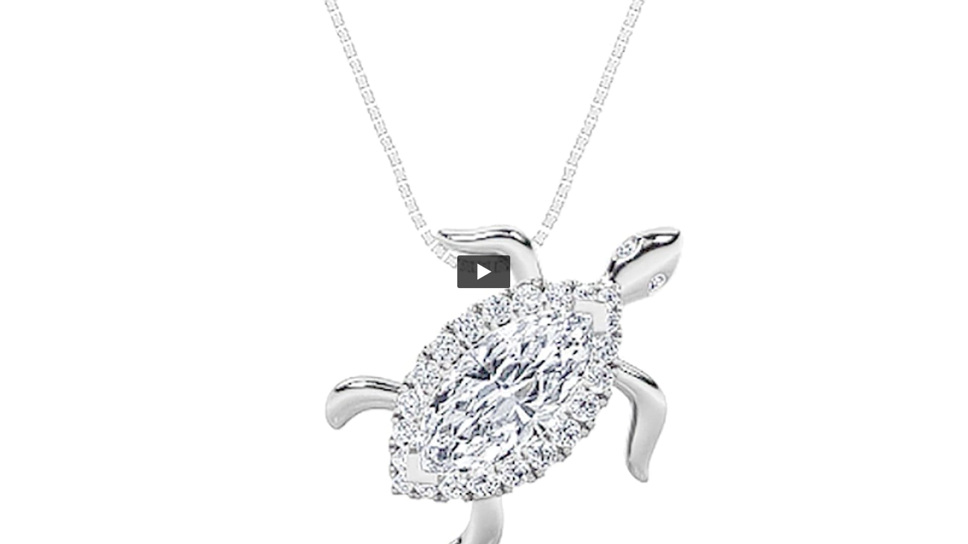 Marquise Lab Diamond Accented Turtle Pendant product-video preview
