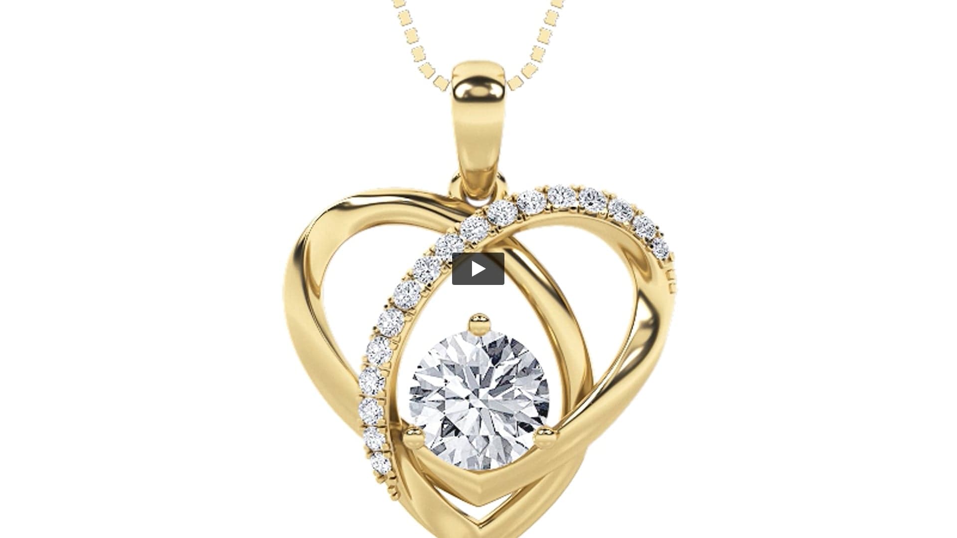 Round Lab Diamond Heart Pendant · Design 1428 product-video preview