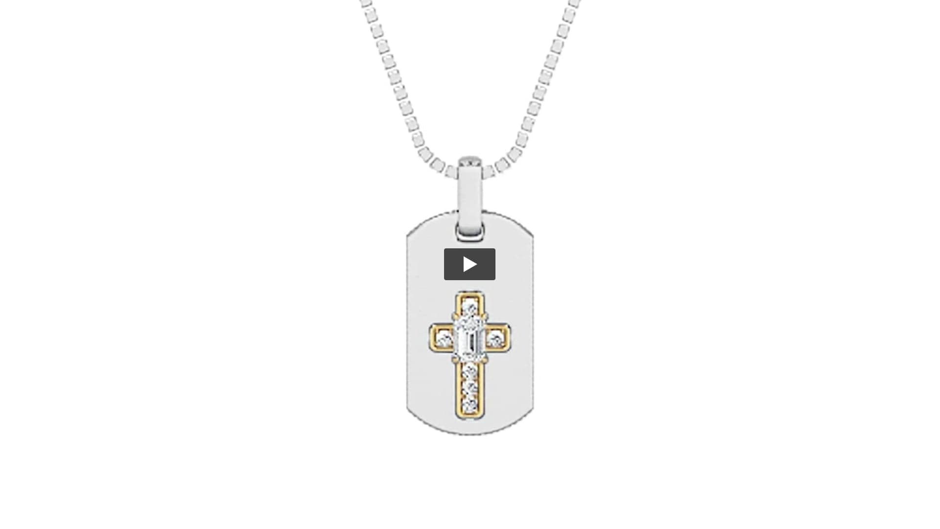 Emerald Lab Diamond DogTag Pendant · Design 1433 product-video preview