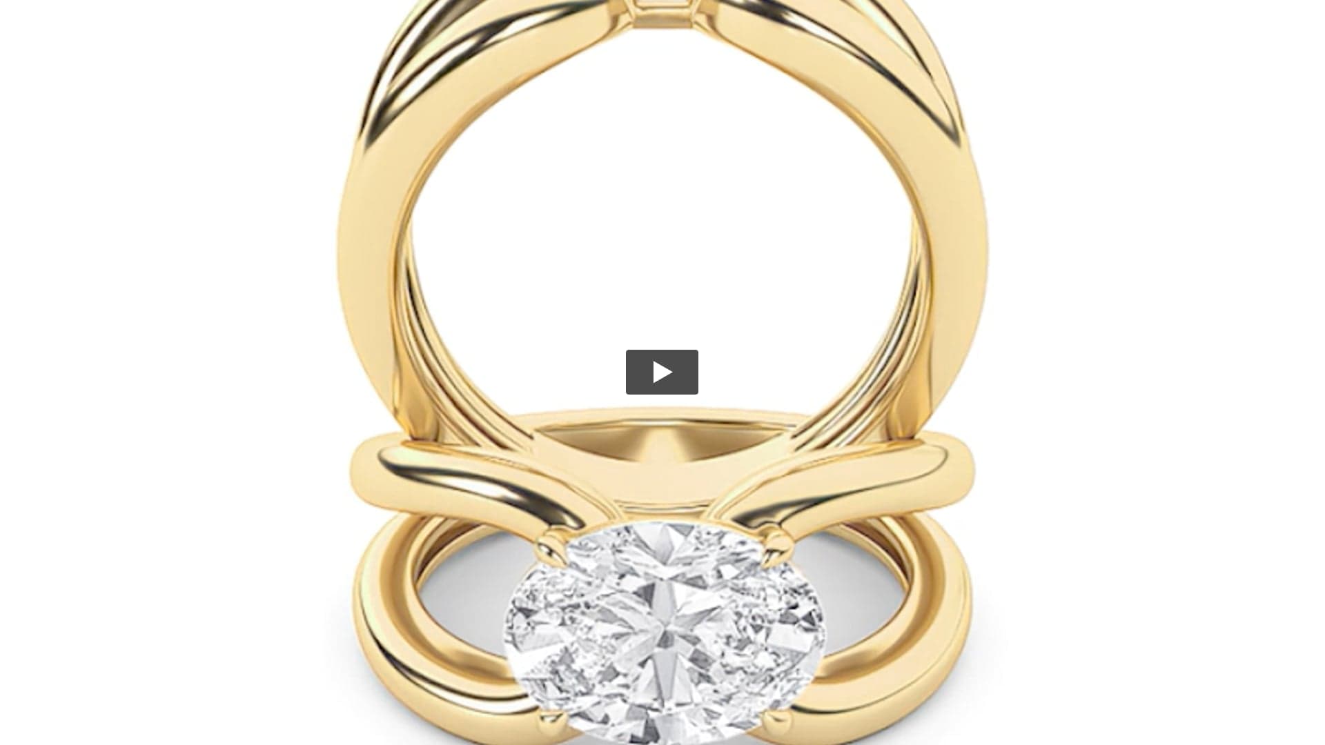 Oval Lab Diamond East–West Solitaire Ring · Design 1443 product-video preview